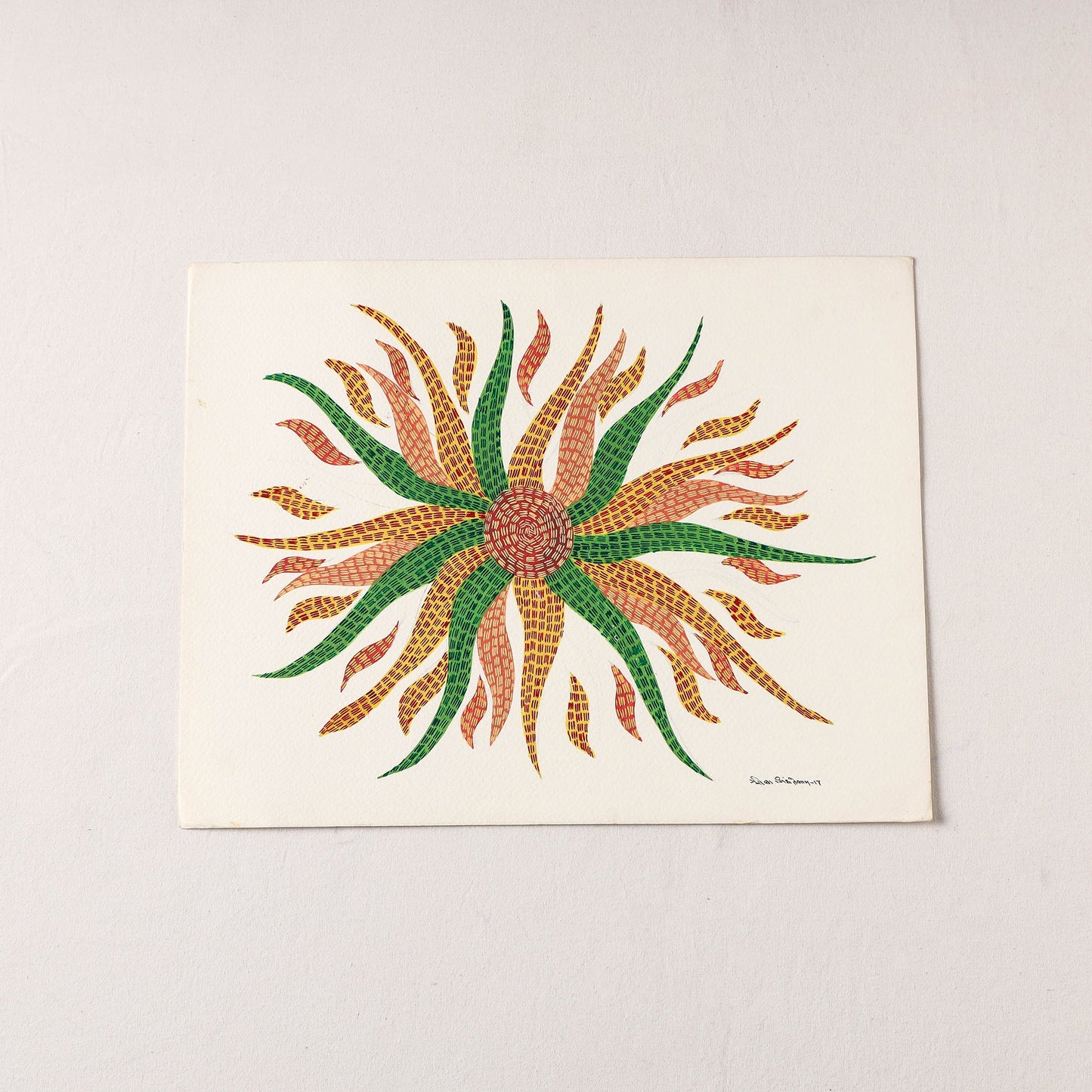 Original Gond Folk Art Painting by Gariba Singh Tekam