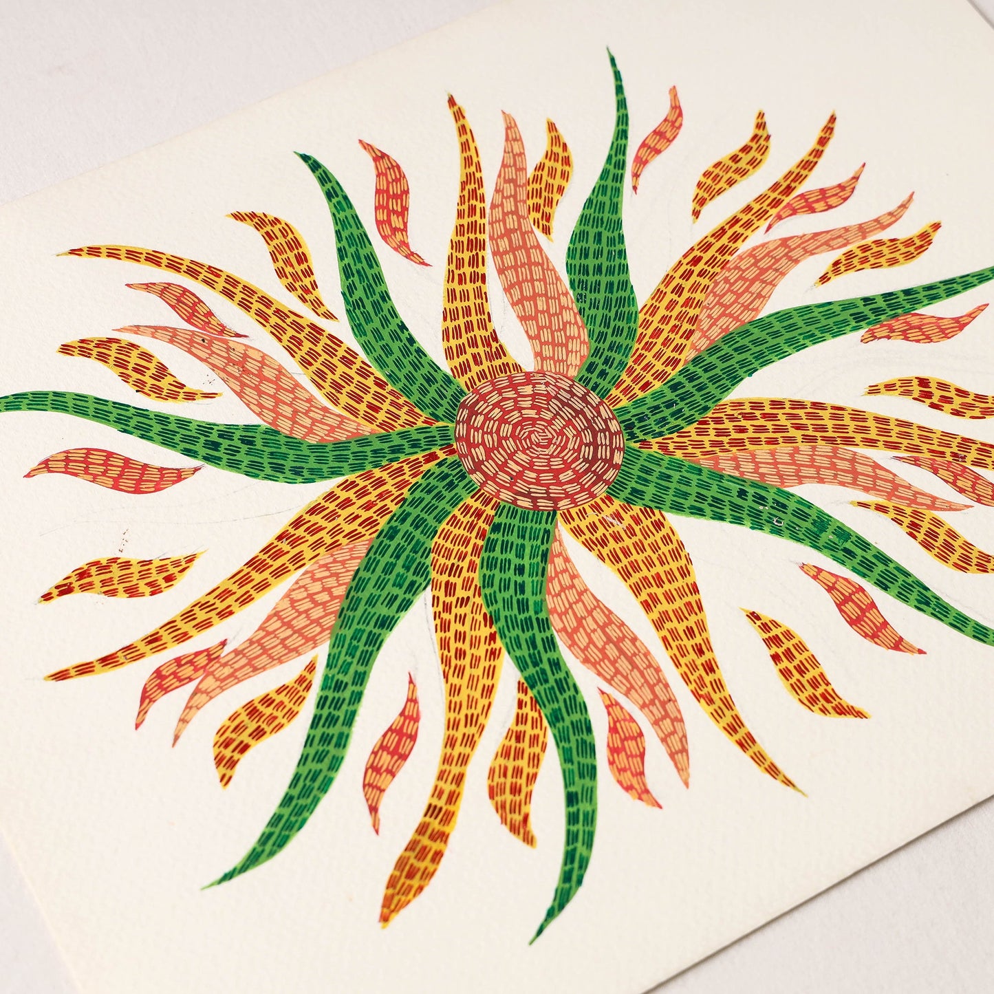 Original Gond Folk Art Painting by Gariba Singh Tekam
