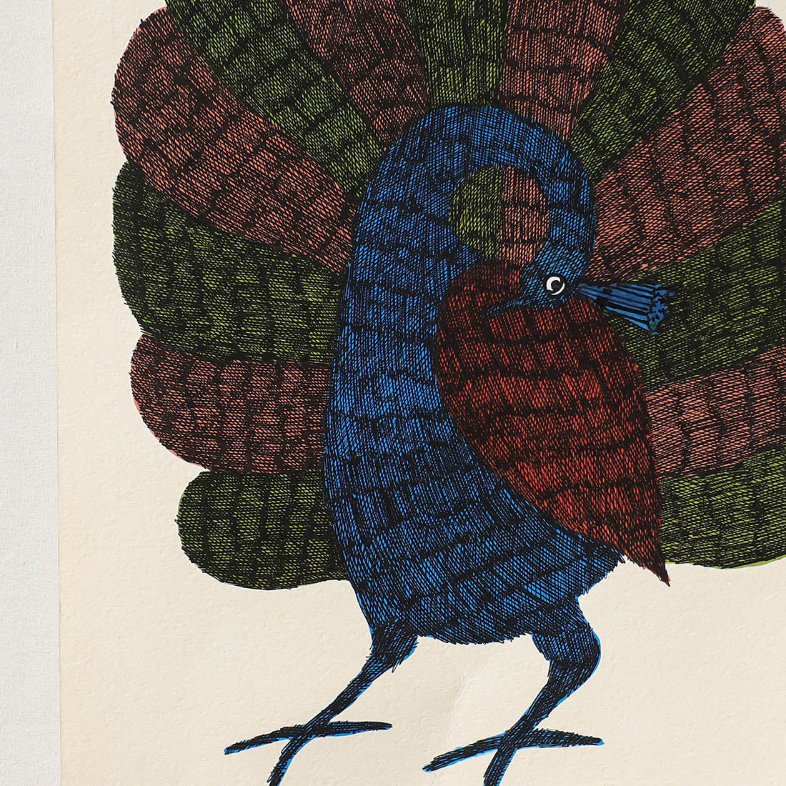 Original Gond Folk Art Painting by Gariba Singh Tekam
