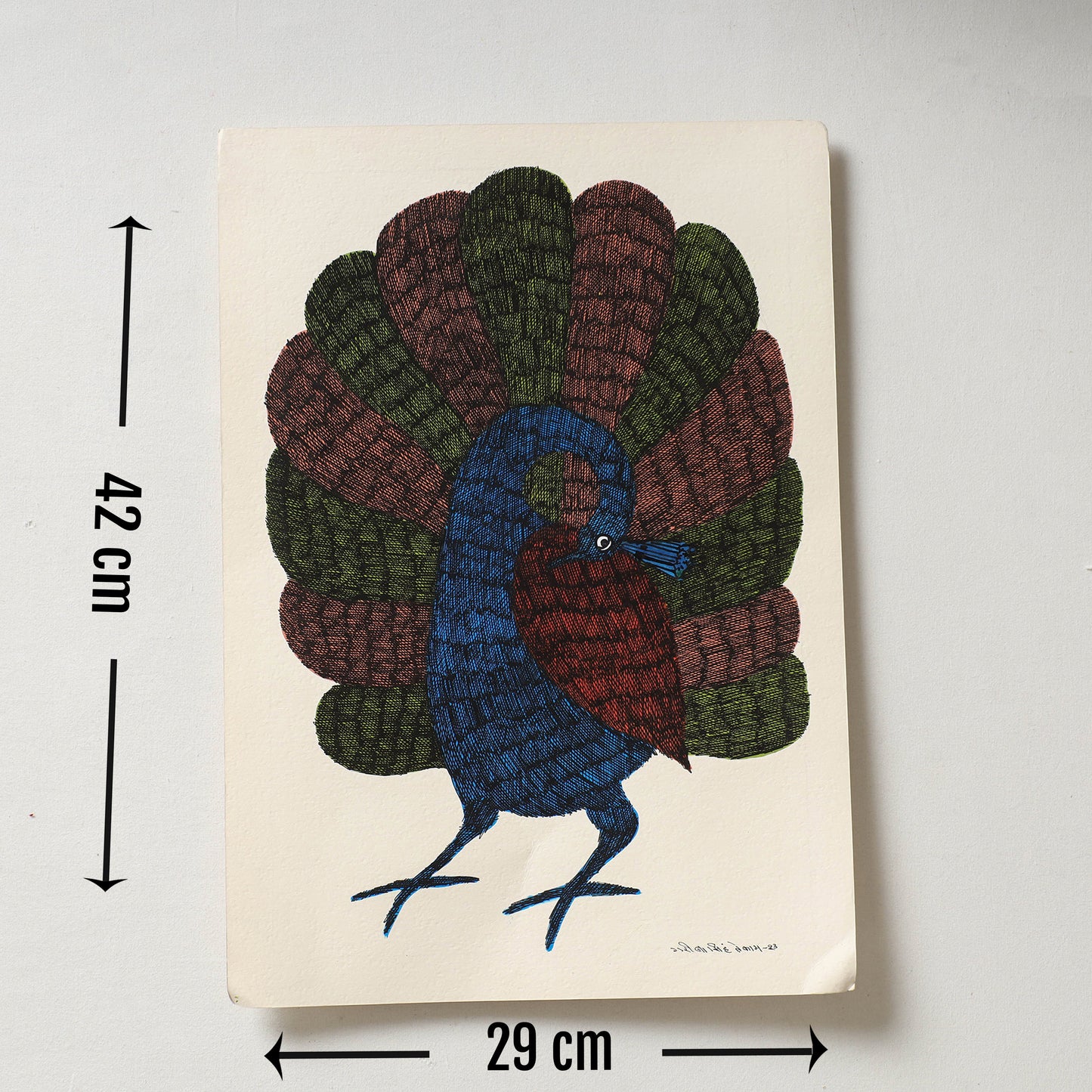 Original Gond Folk Art Painting by Gariba Singh Tekam