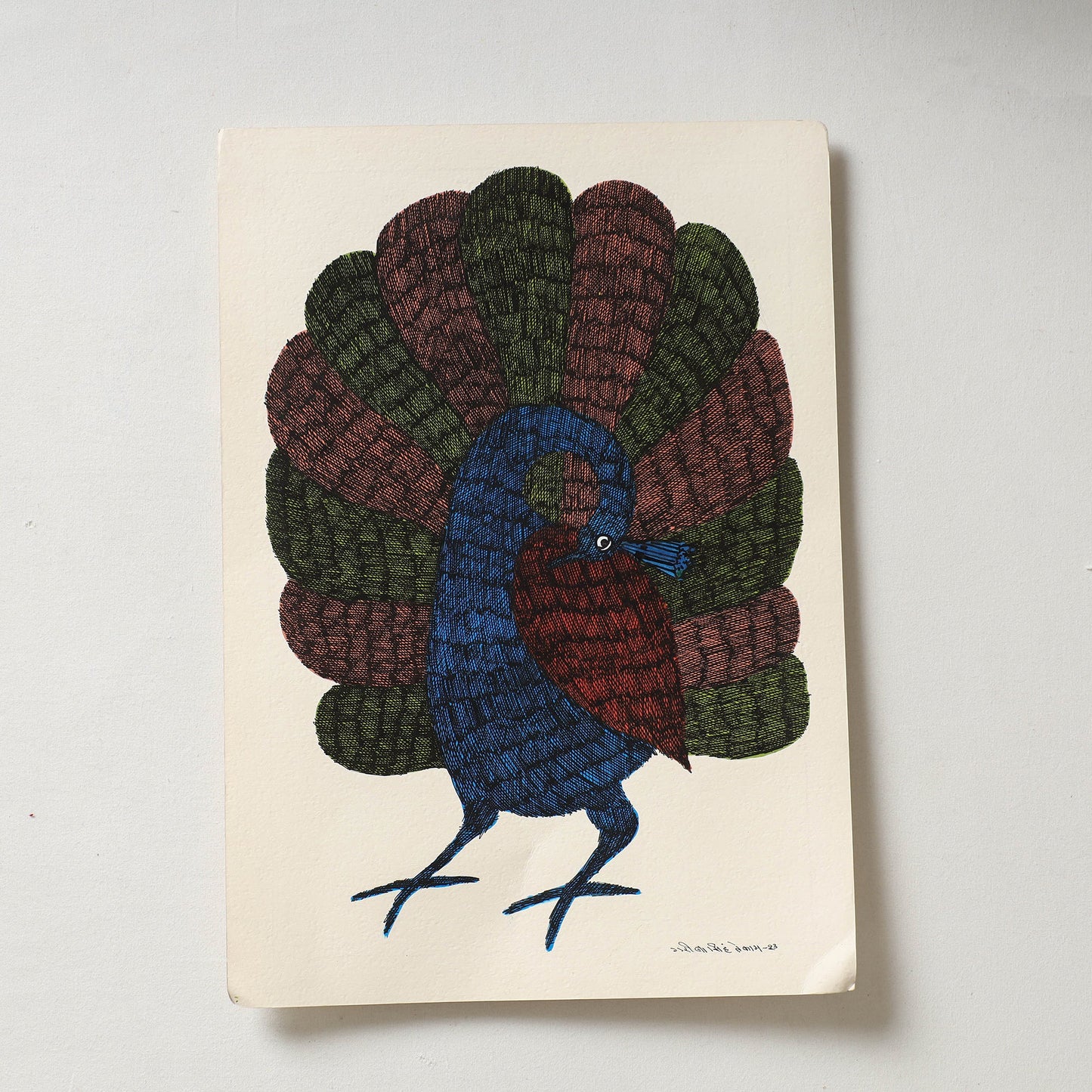 Original Gond Folk Art Painting by Gariba Singh Tekam