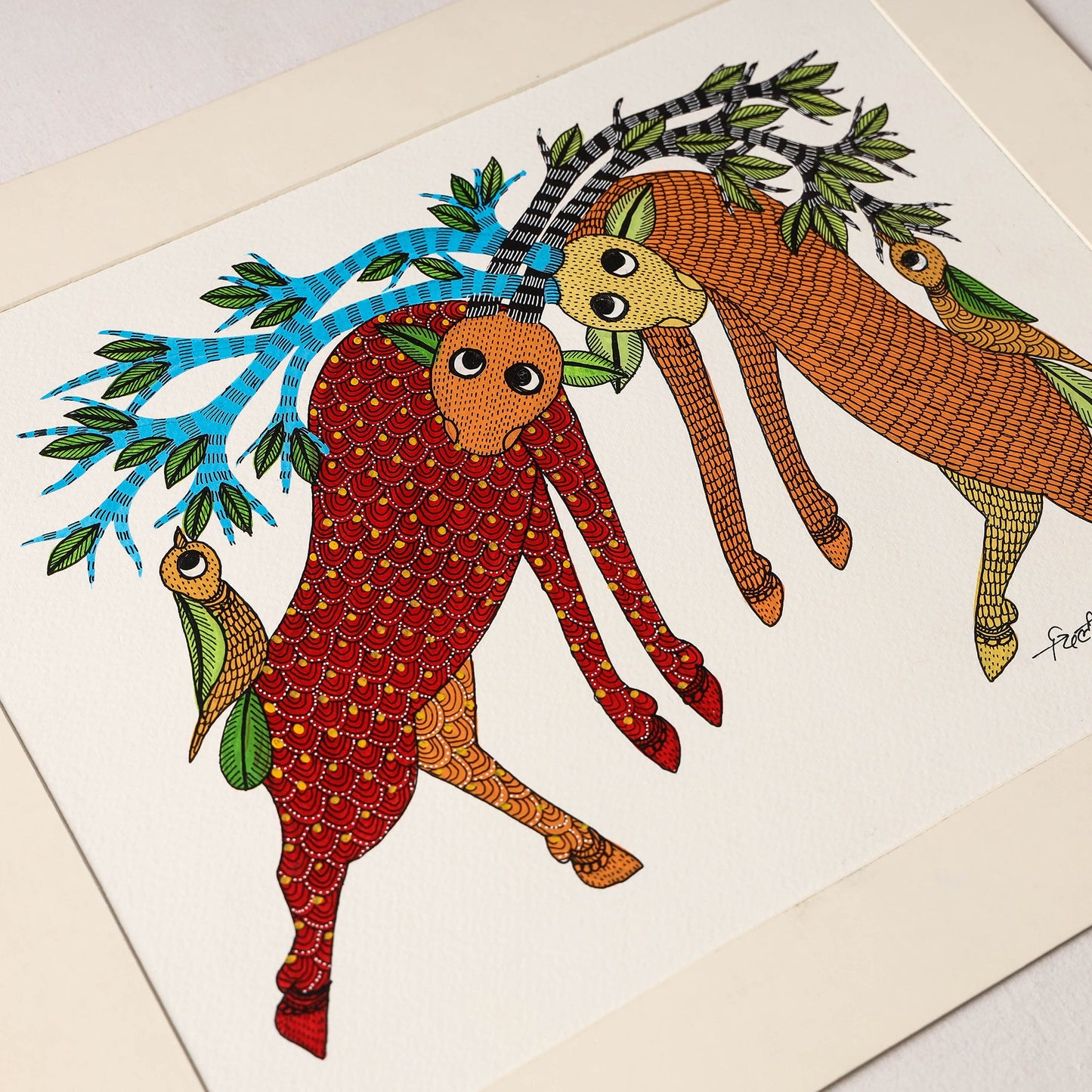 Original Gond Folk Art Painting by Godi Chitrakar