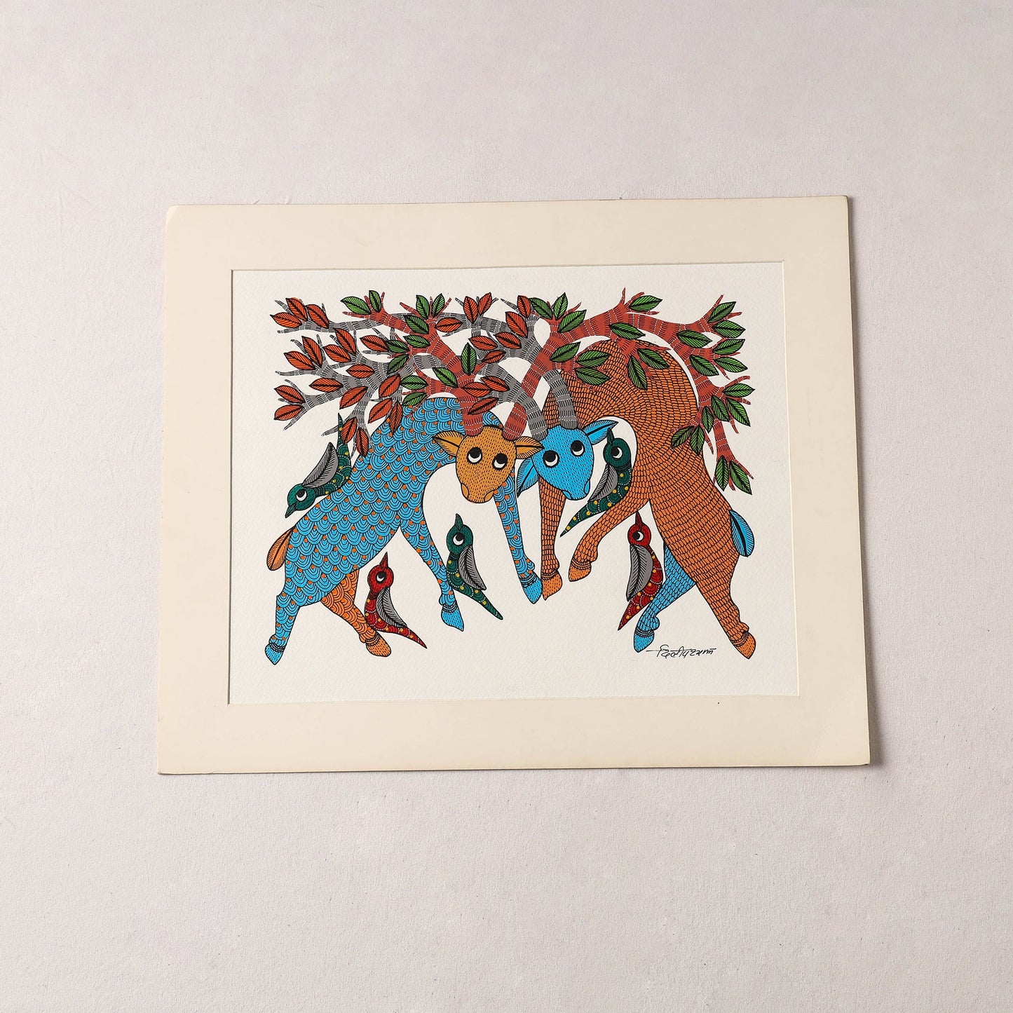 Original Gond Folk Art Painting by Godi Chitrakar