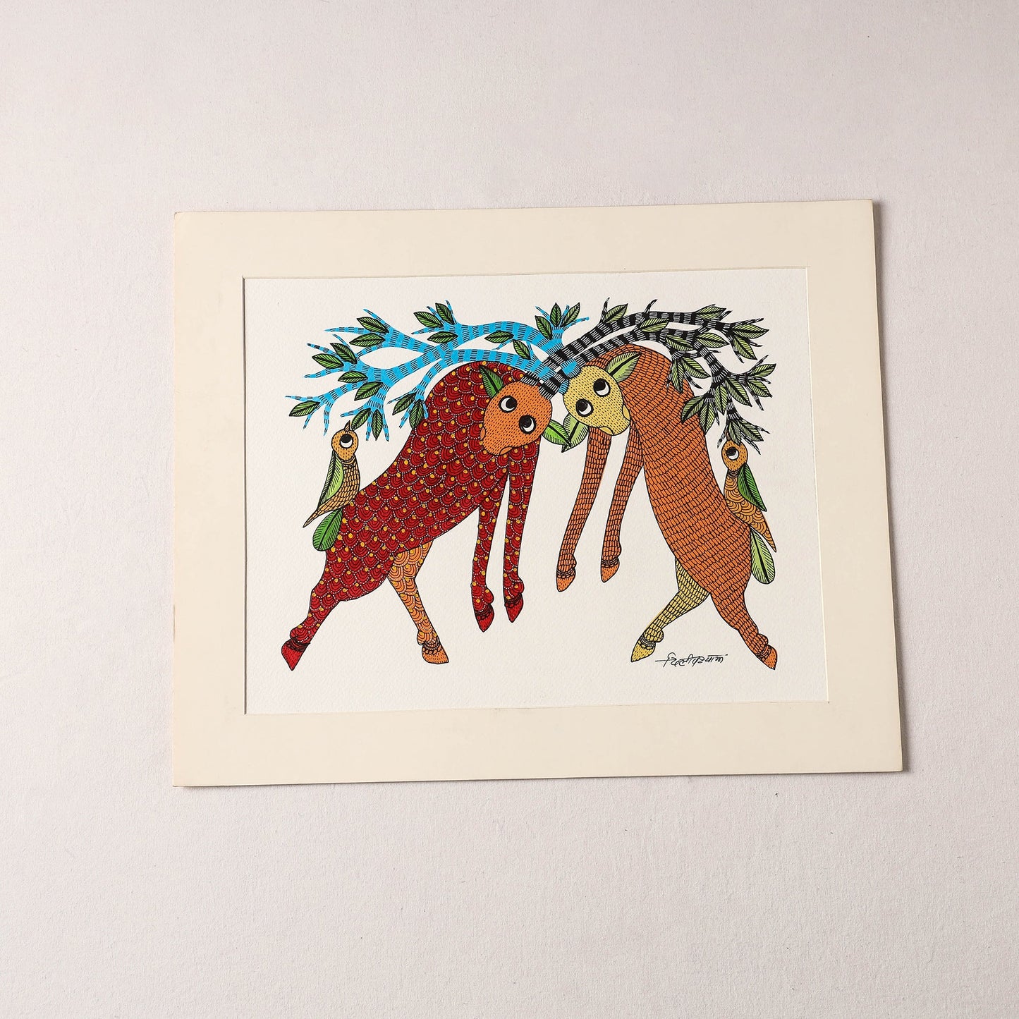 Original Gond Folk Art Painting by Godi Chitrakar