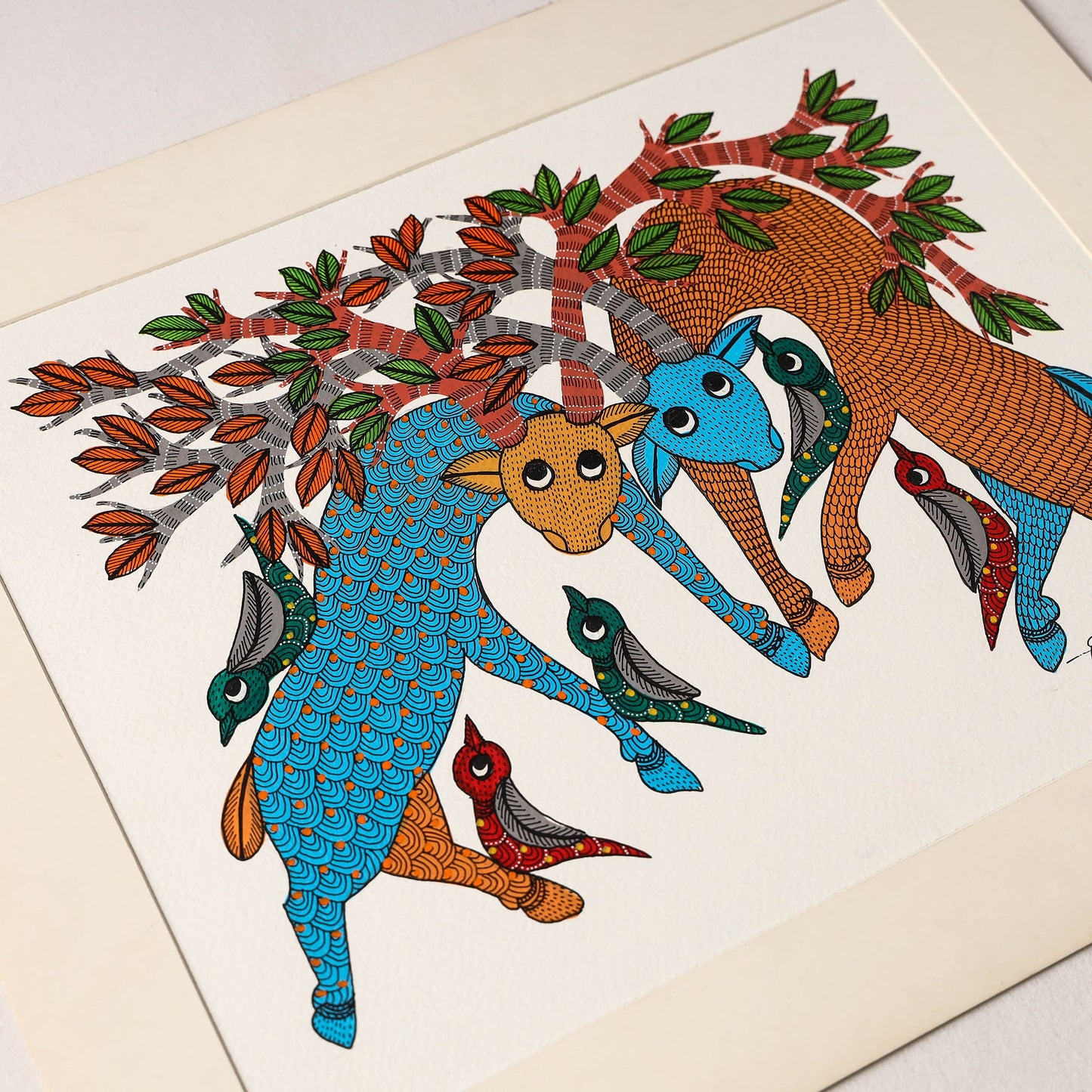Original Gond Folk Art Painting by Godi Chitrakar