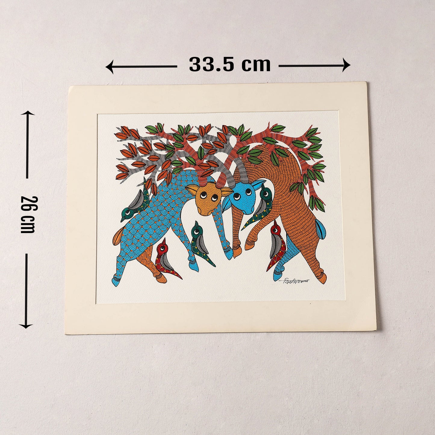 Original Gond Folk Art Painting by Godi Chitrakar