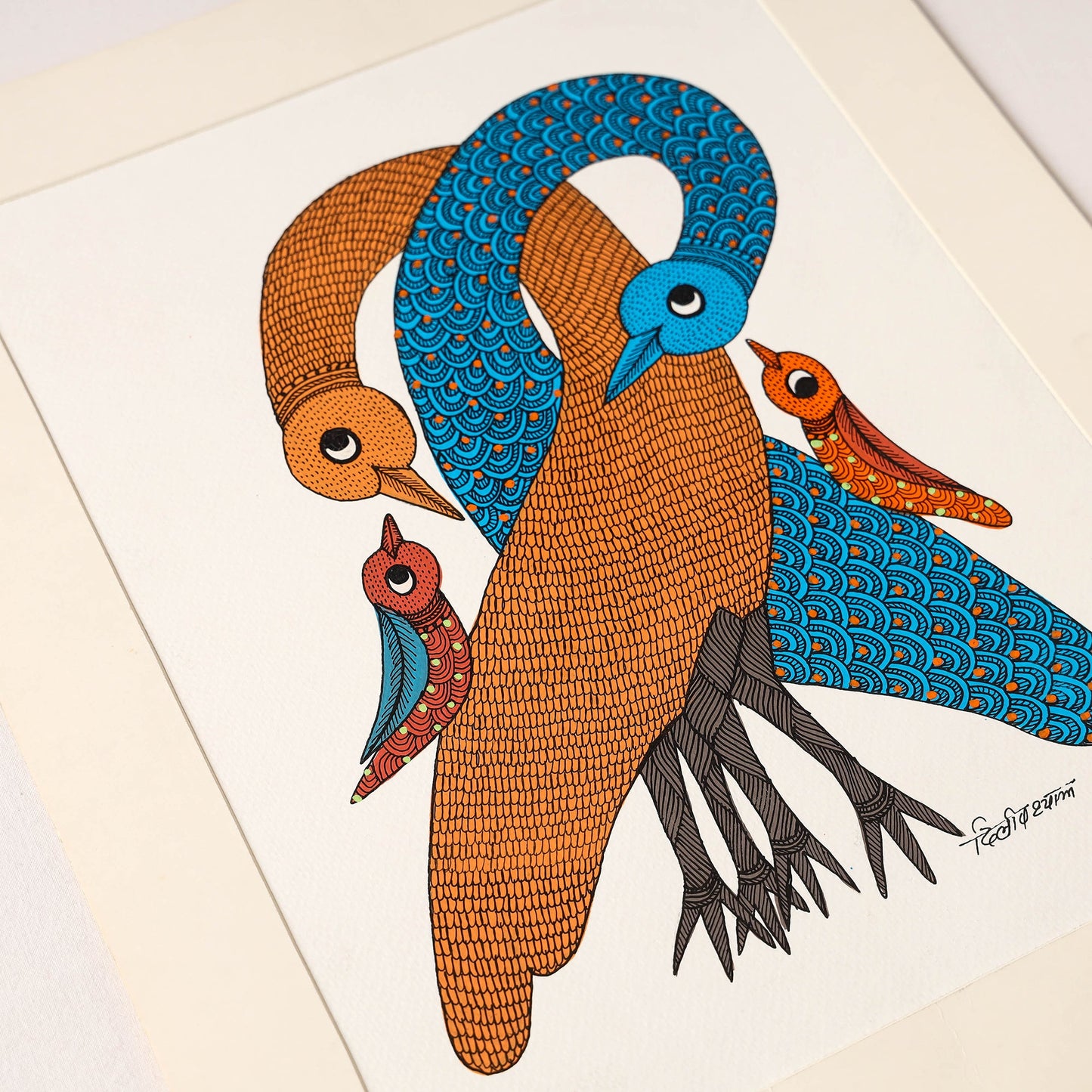 Original Gond Folk Art Painting by Godi Chitrakar