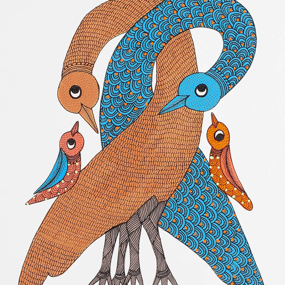 Original Gond Folk Art Painting by Godi Chitrakar