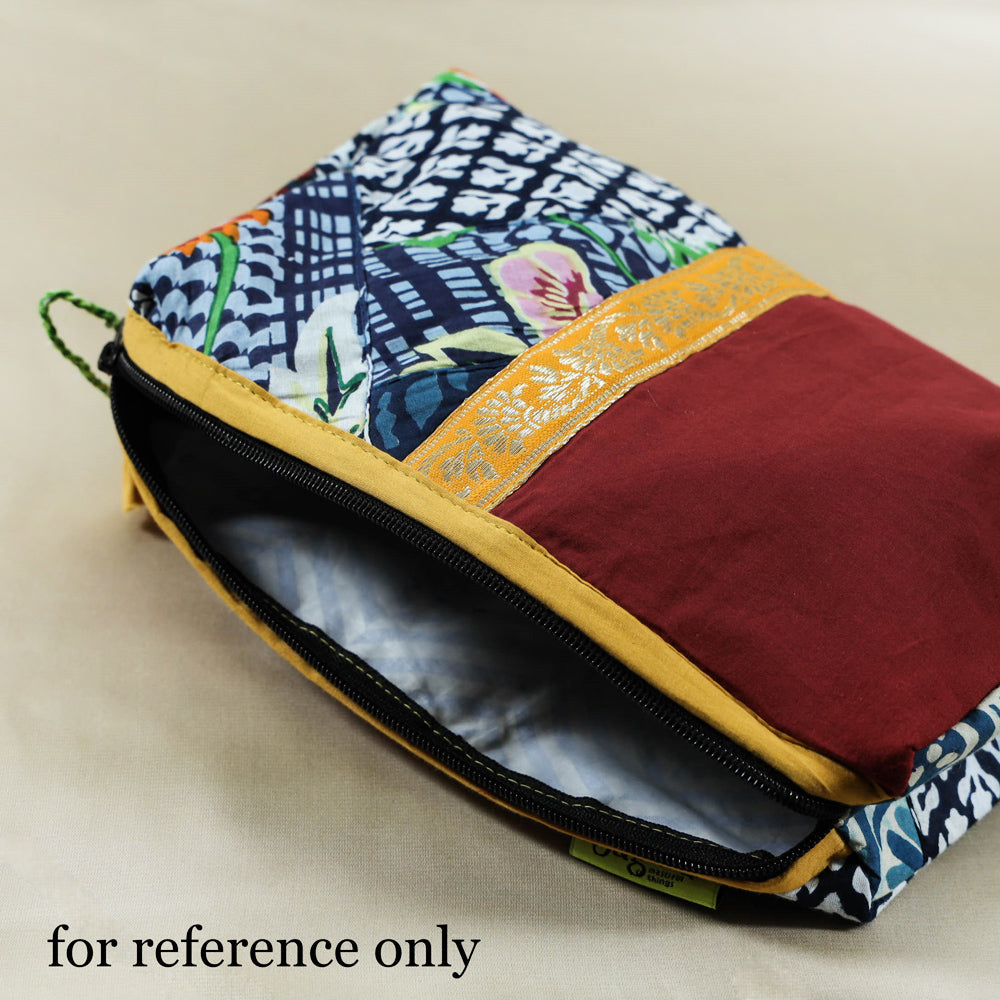 Orange & Blue Patchwork Small Cosmetic/Toilet Pouch