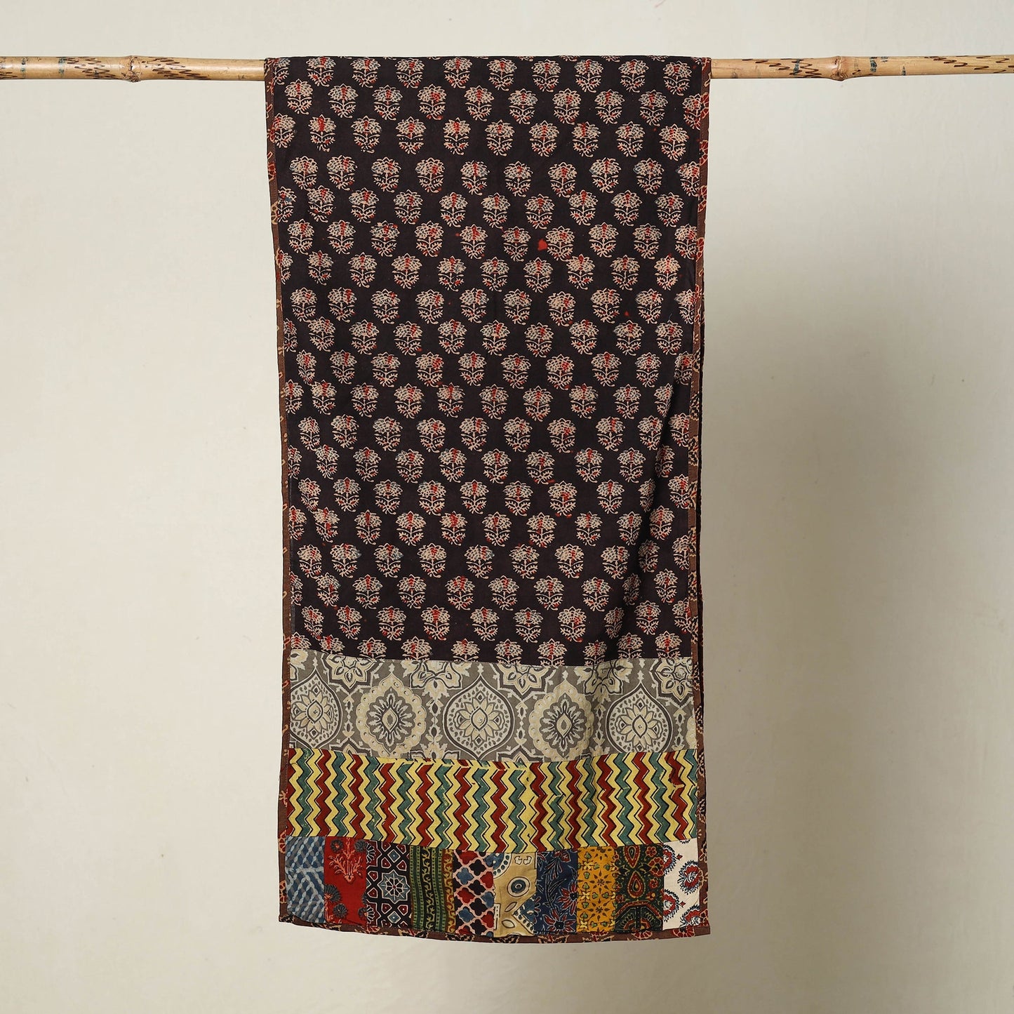 Buy Patchwork Cotton Stole in Ajrakh Block Prints