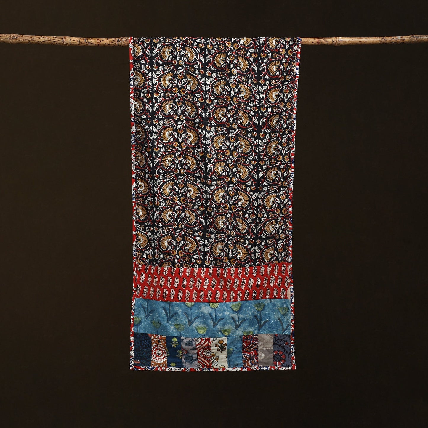 Patchwork cotton hand bagru stole 02 - handcrafted