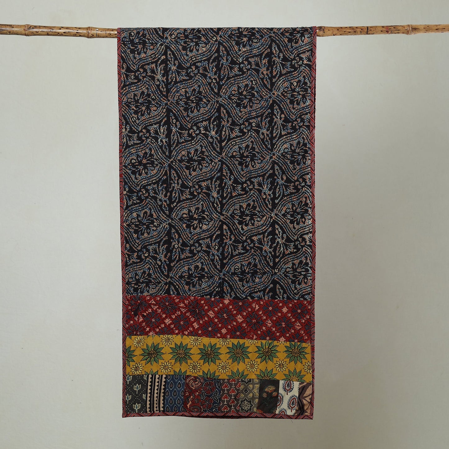 Patchwork Cotton Stole in Ajrakh Block Prints 49