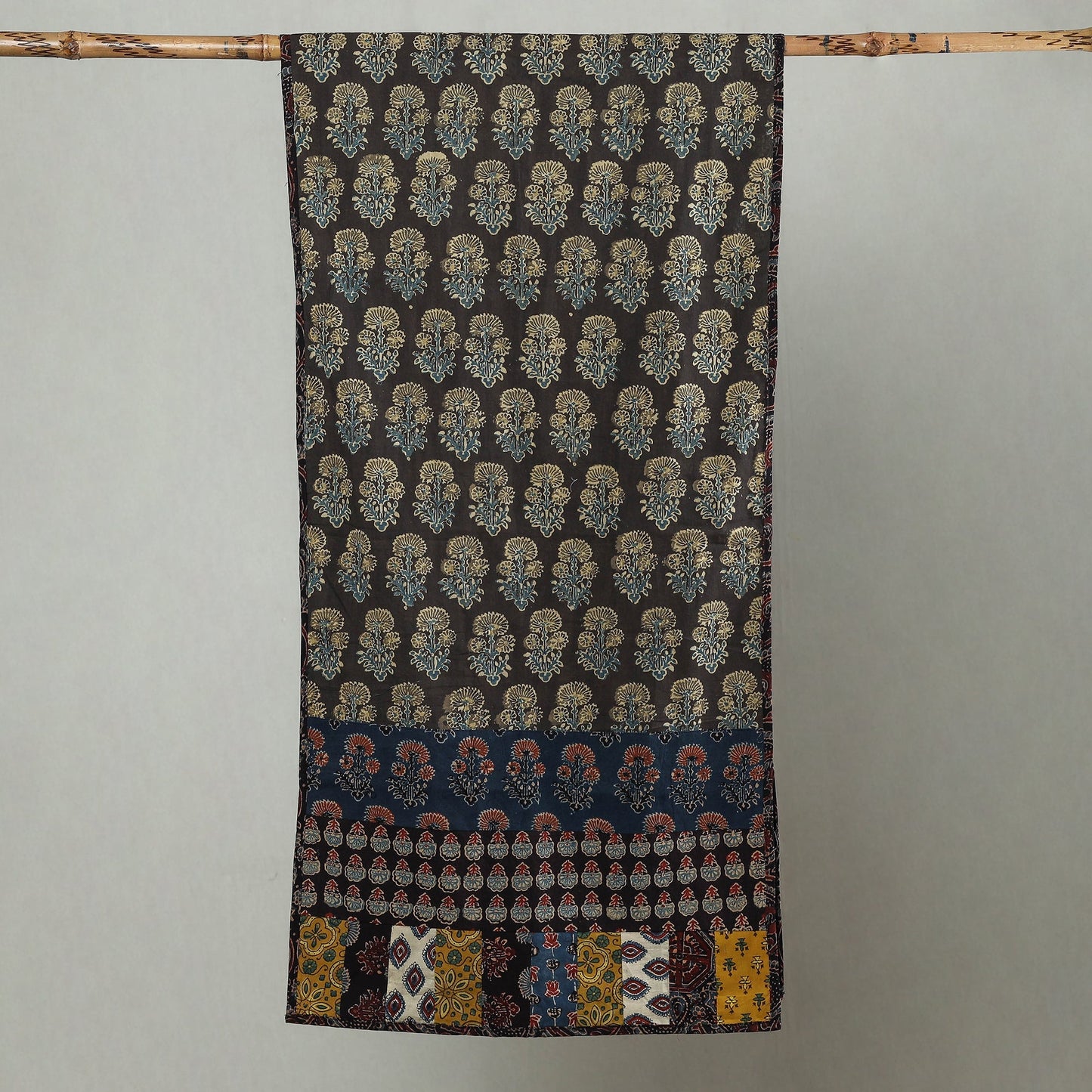 Patchwork Cotton Stole in Ajrakh Block Prints 49