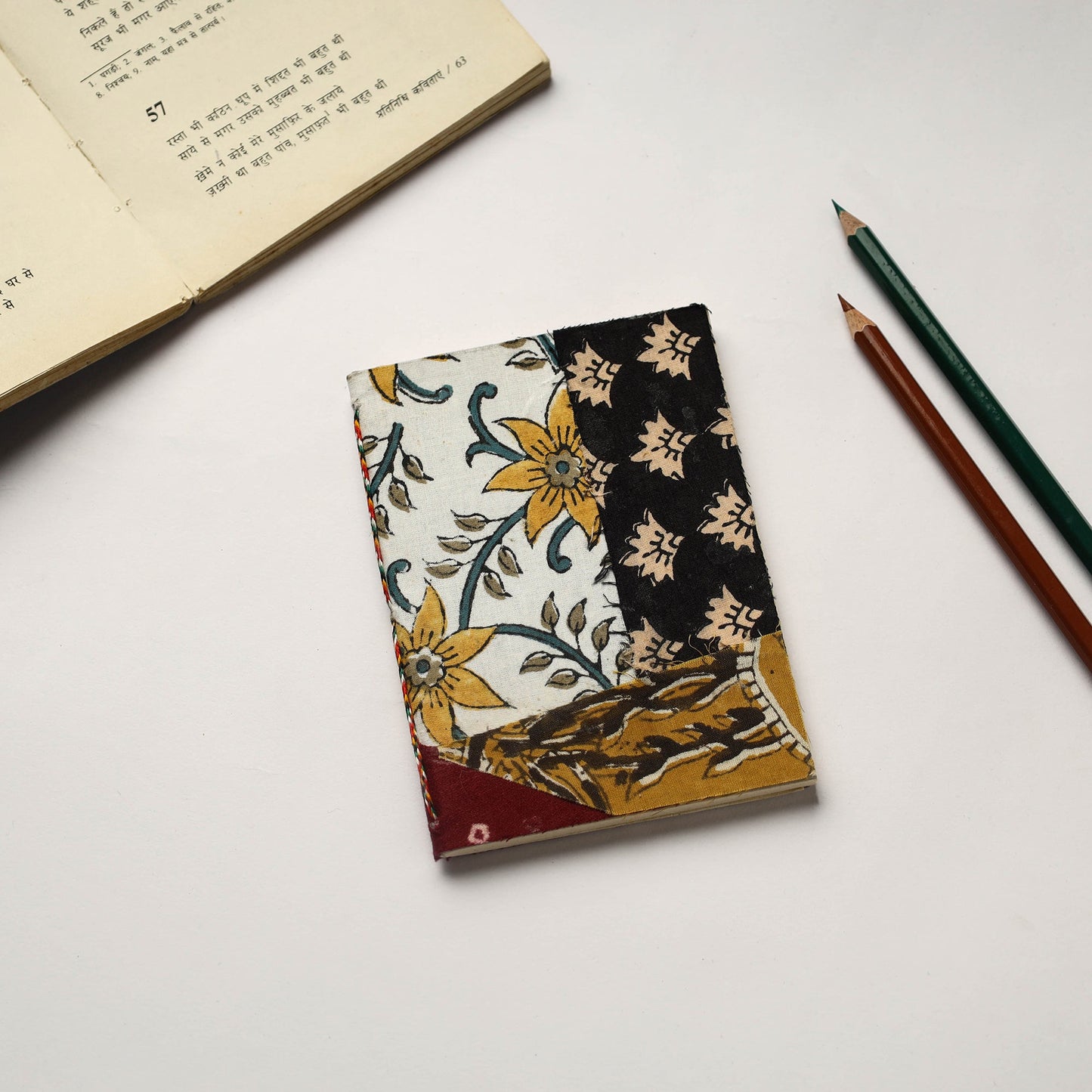 Buy Patchwork Fabric Cover Handmade Paper Notebook