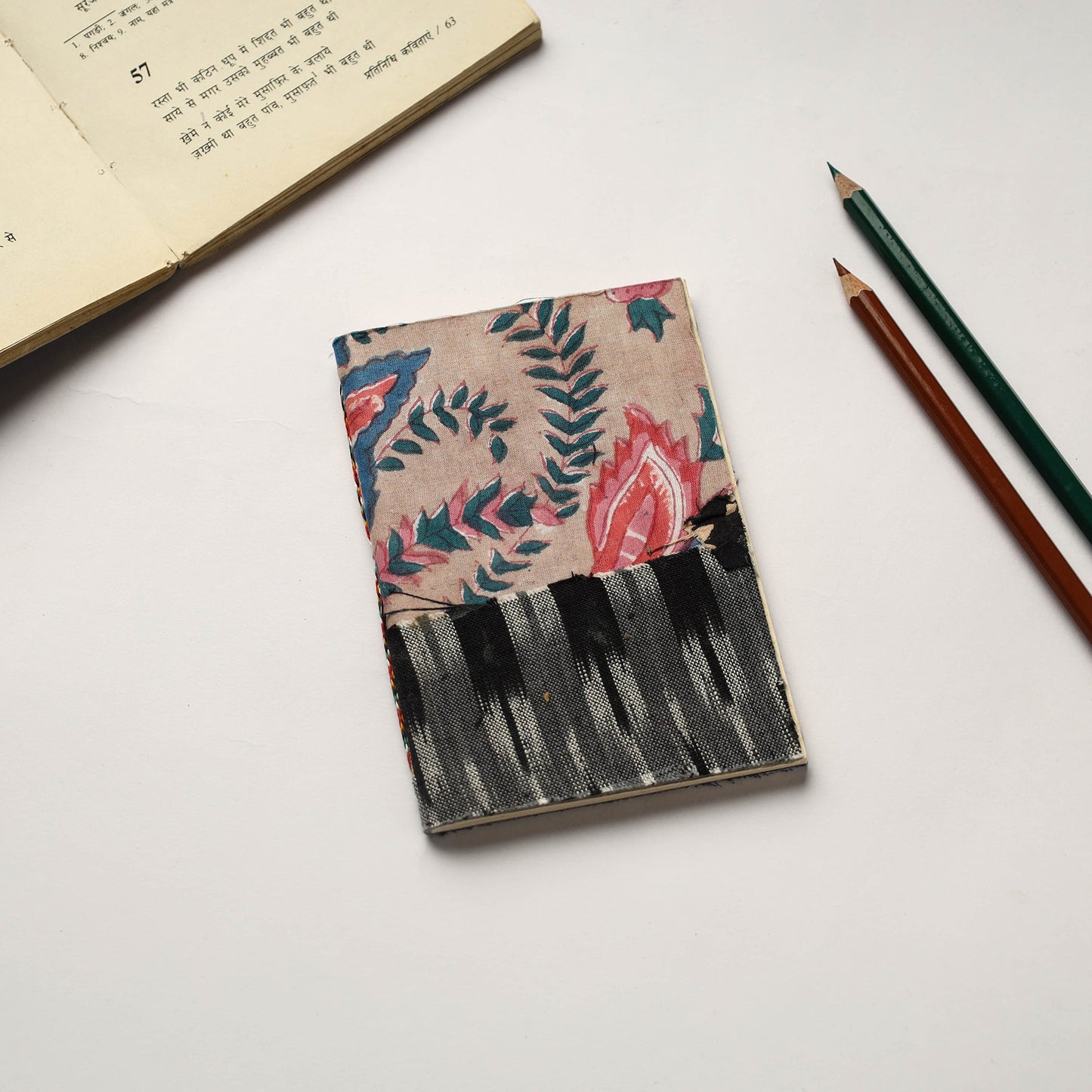 Multicolor - patchwork fabric cover handmade paper notebook