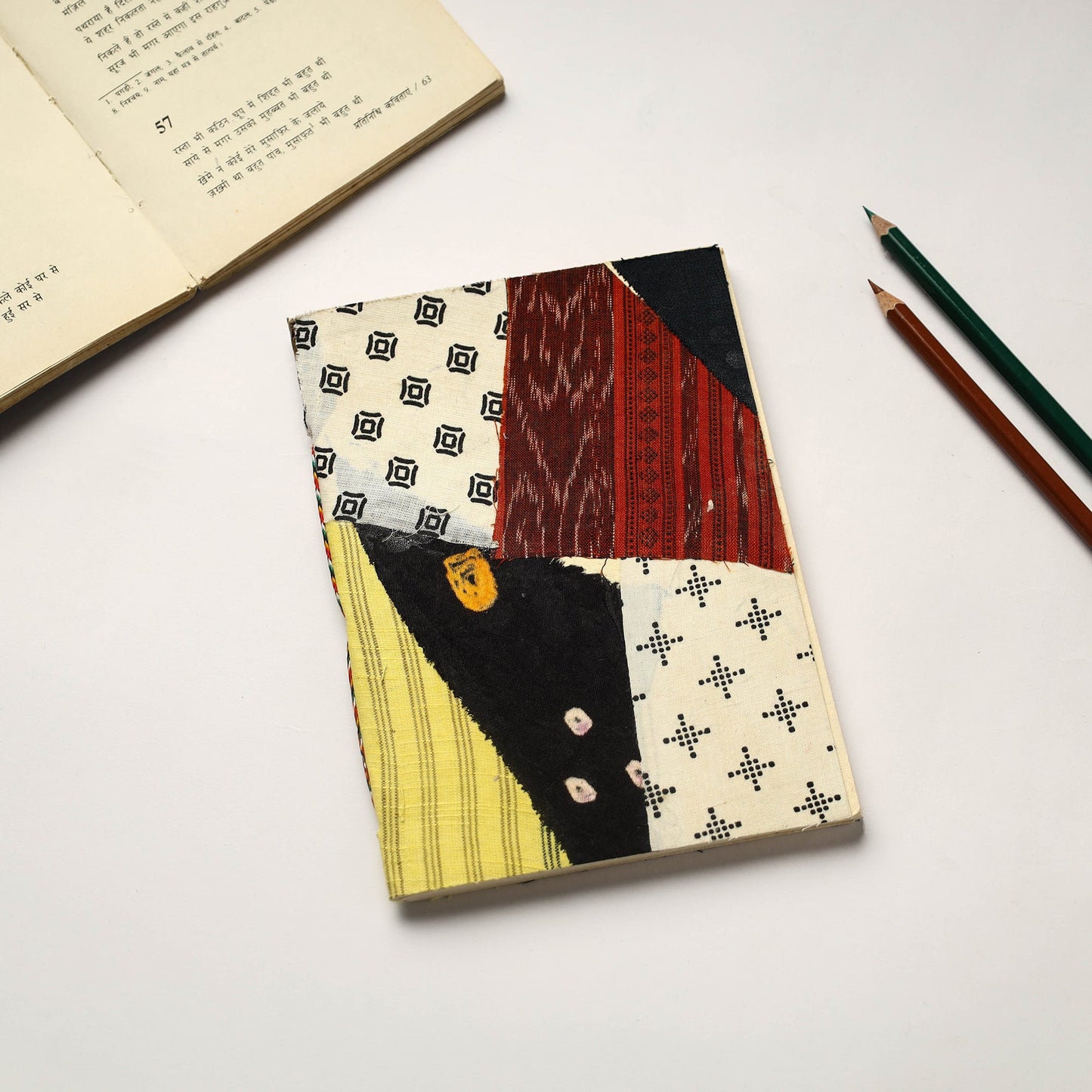 Buy Patchwork Fabric Cover Handmade Paper Notebook