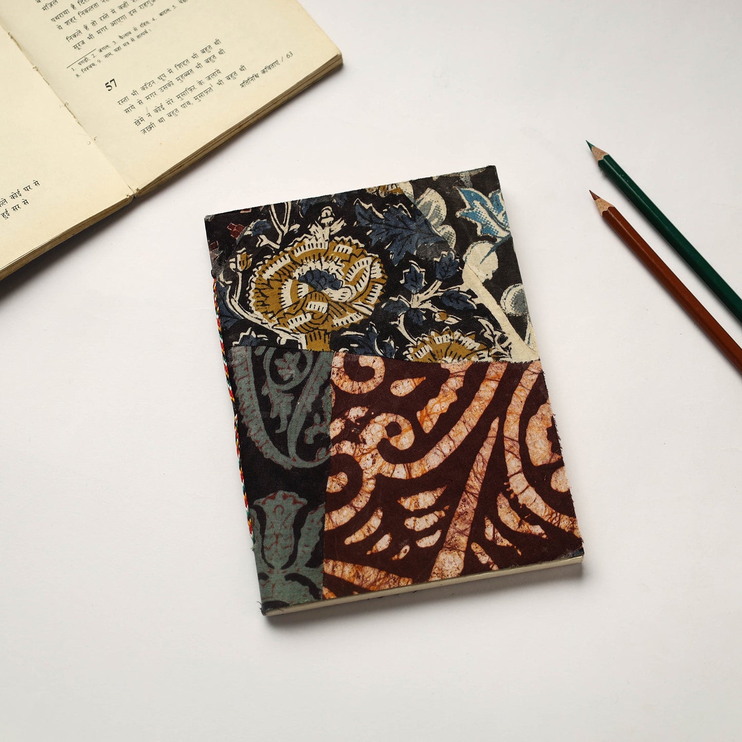 Buy Patchwork Fabric Cover Handmade Paper Notebook
