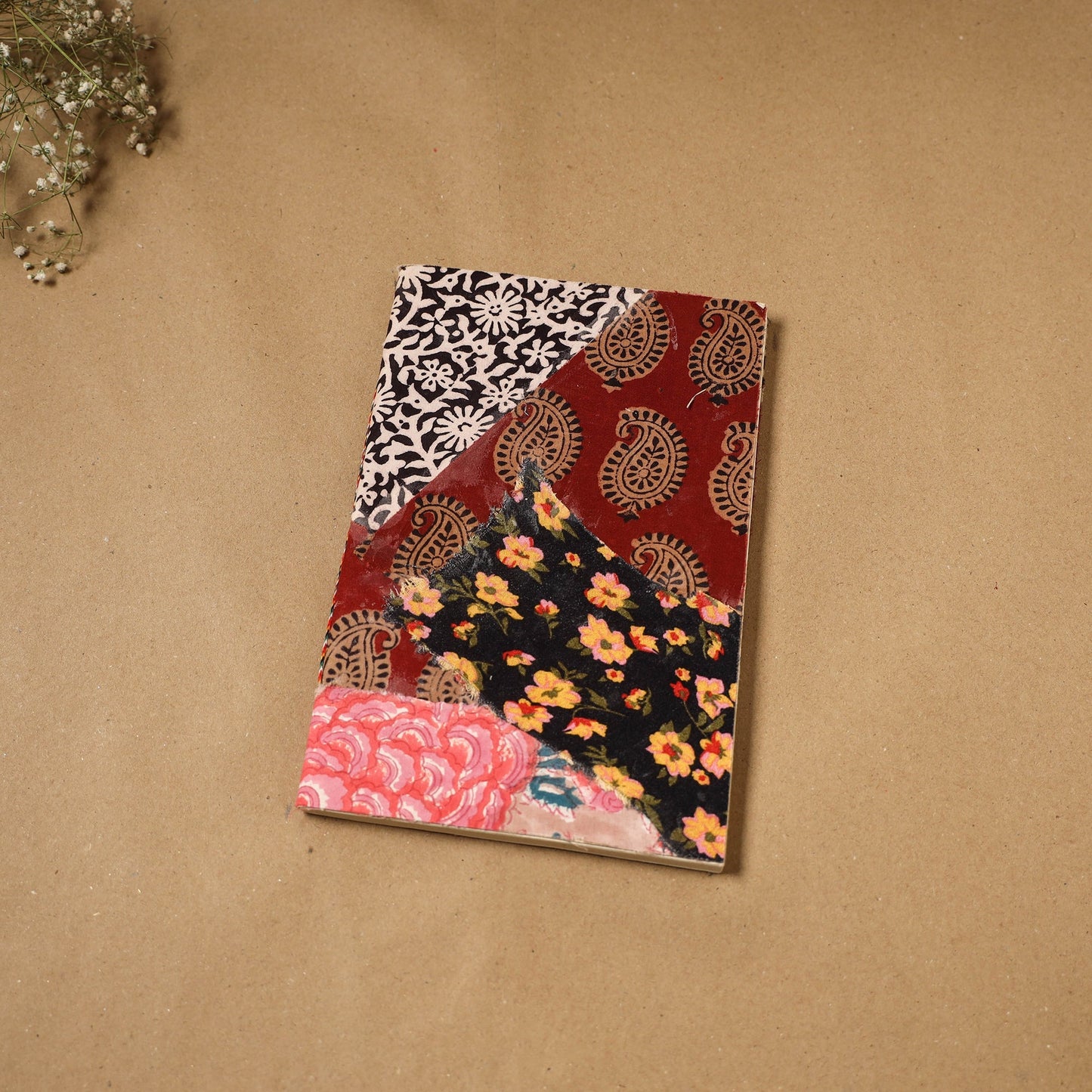 Patchwork fabric cover handmade paper notebook 74