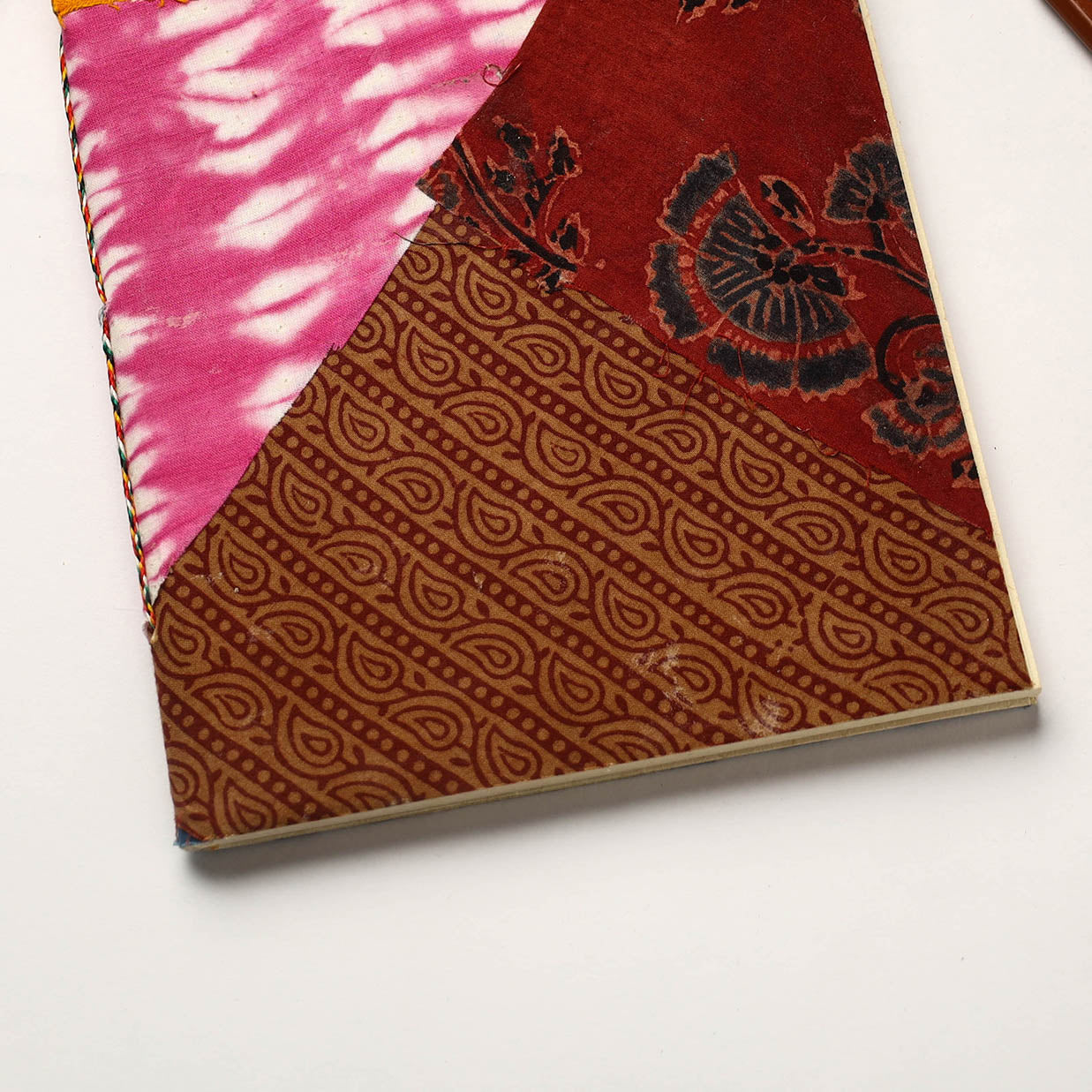 Multicolor Patchwork Fabric Cover Handmade Paper Notebook