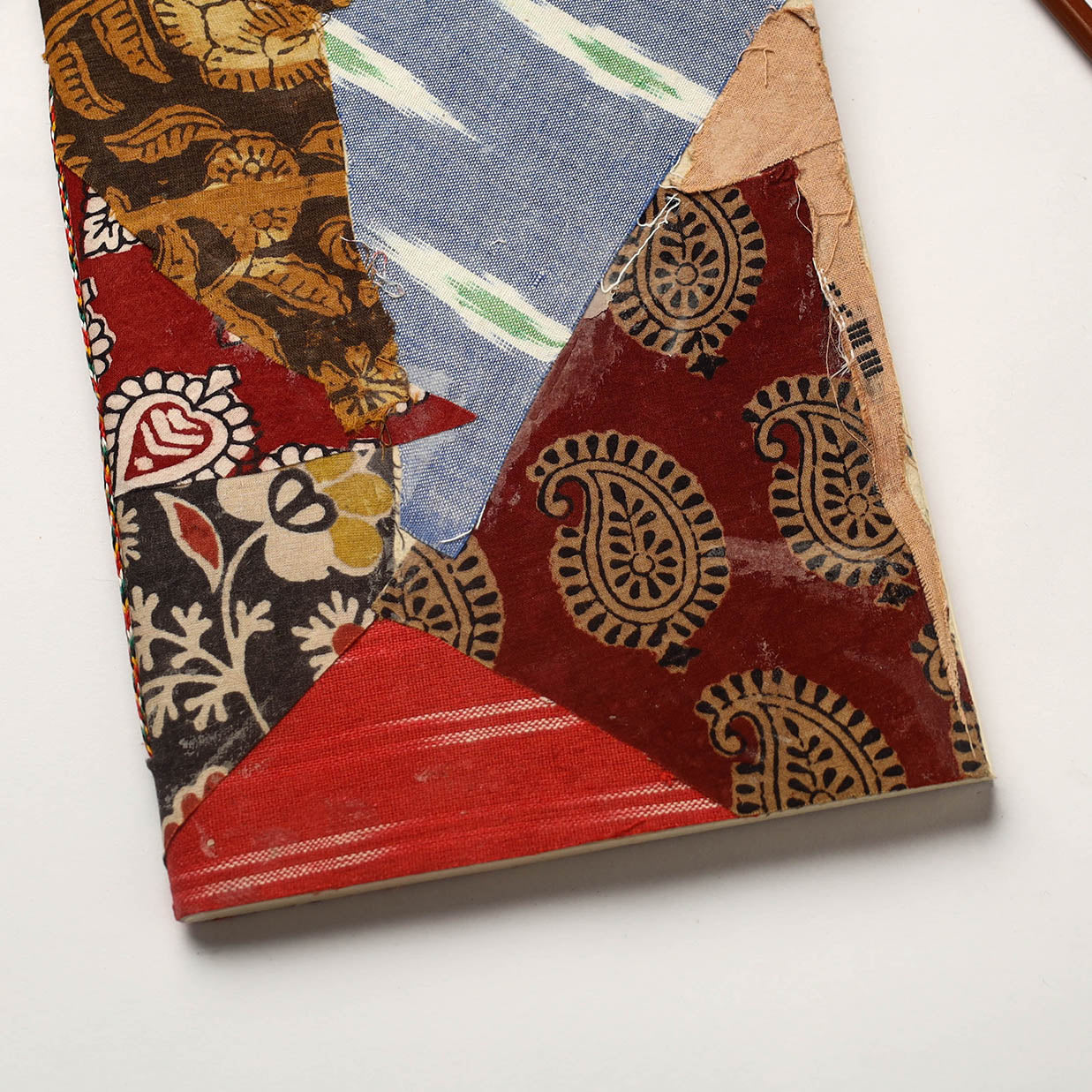 Multicolor Patchwork Fabric Cover Handmade Paper Notebook
