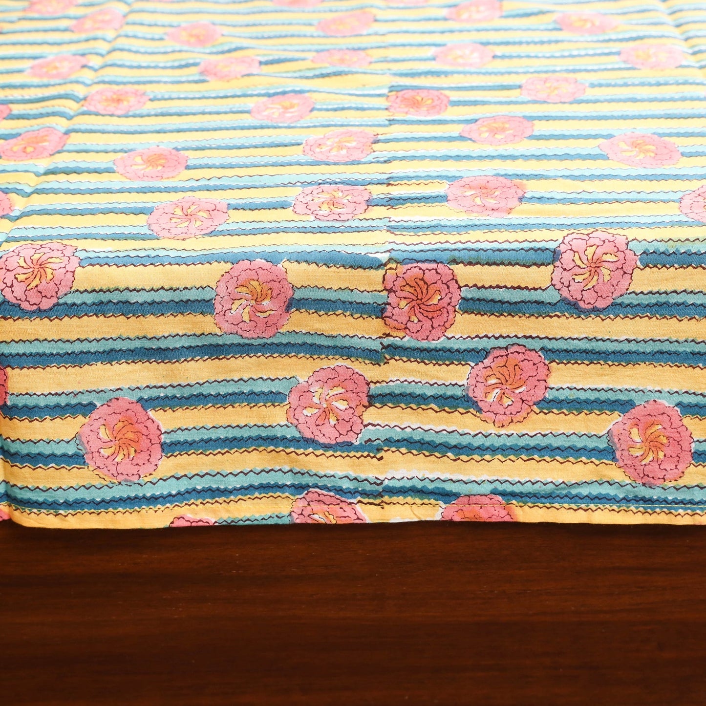 Patchwork hand double sanganeri bedsheet set (108 x 90 in)