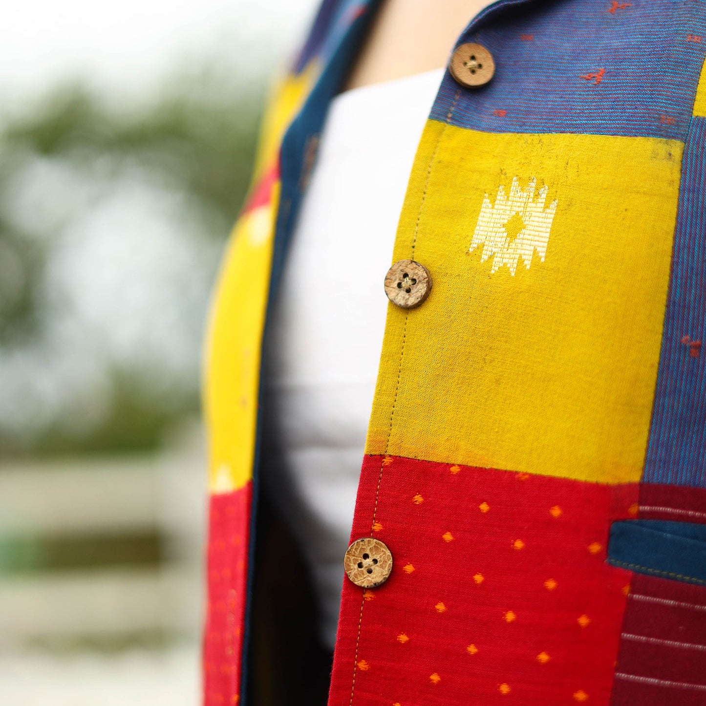 Multicolor Patchwork Jacquard Women's Jacket