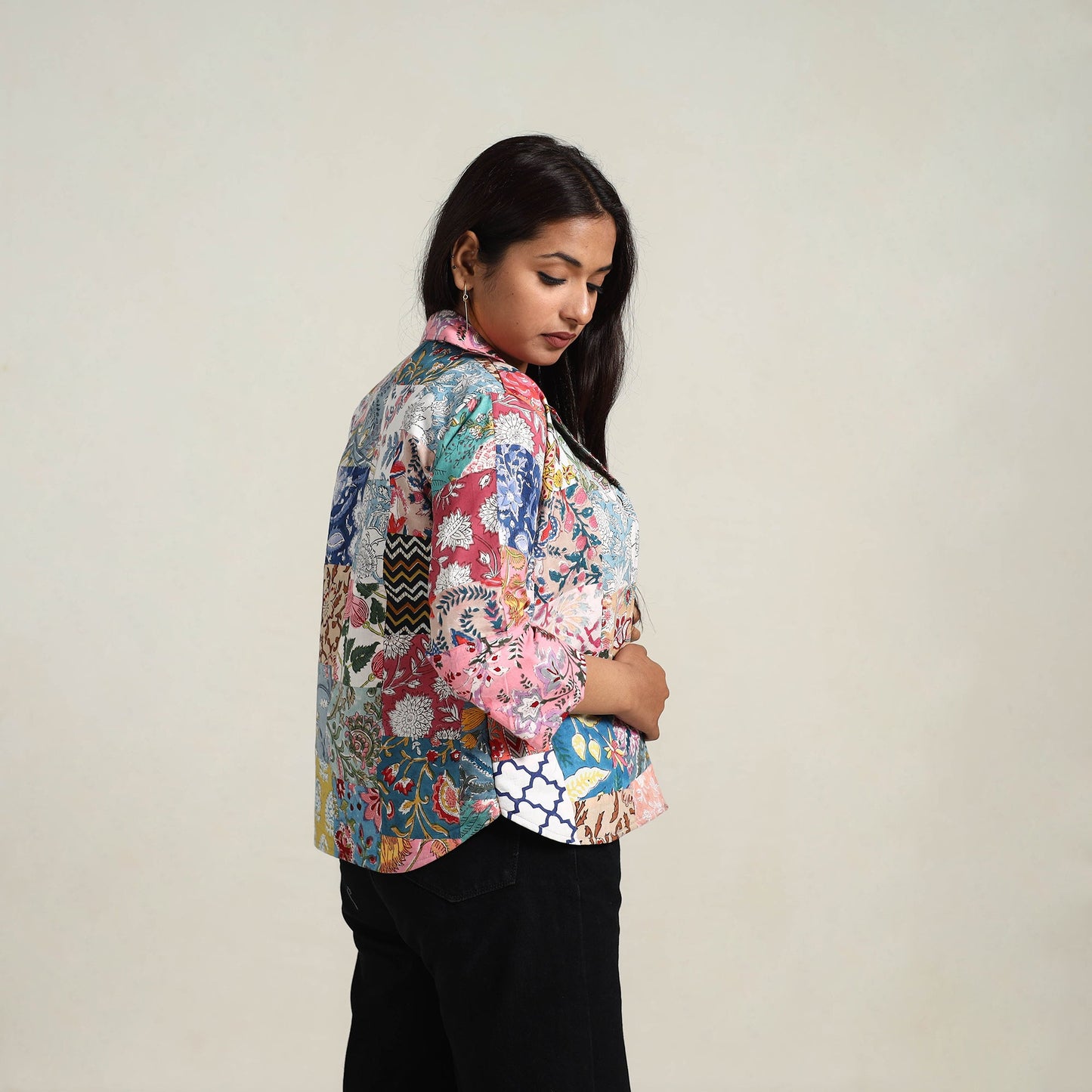 Multicolor - patchwork sanganeri women’s jacket 03