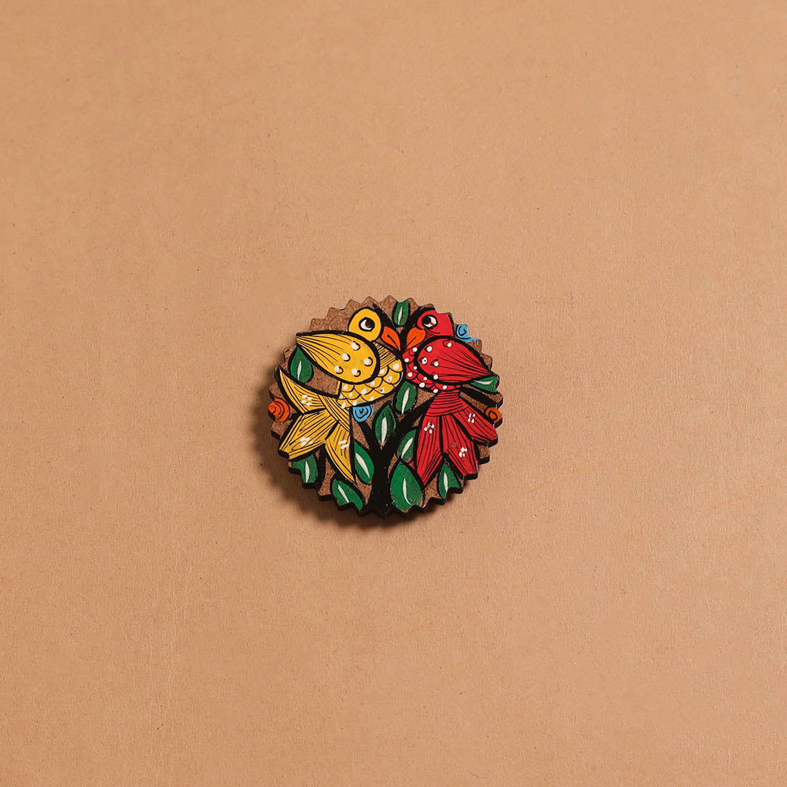 Patua handpainted wooden fridge magnet 100 - handcrafted
