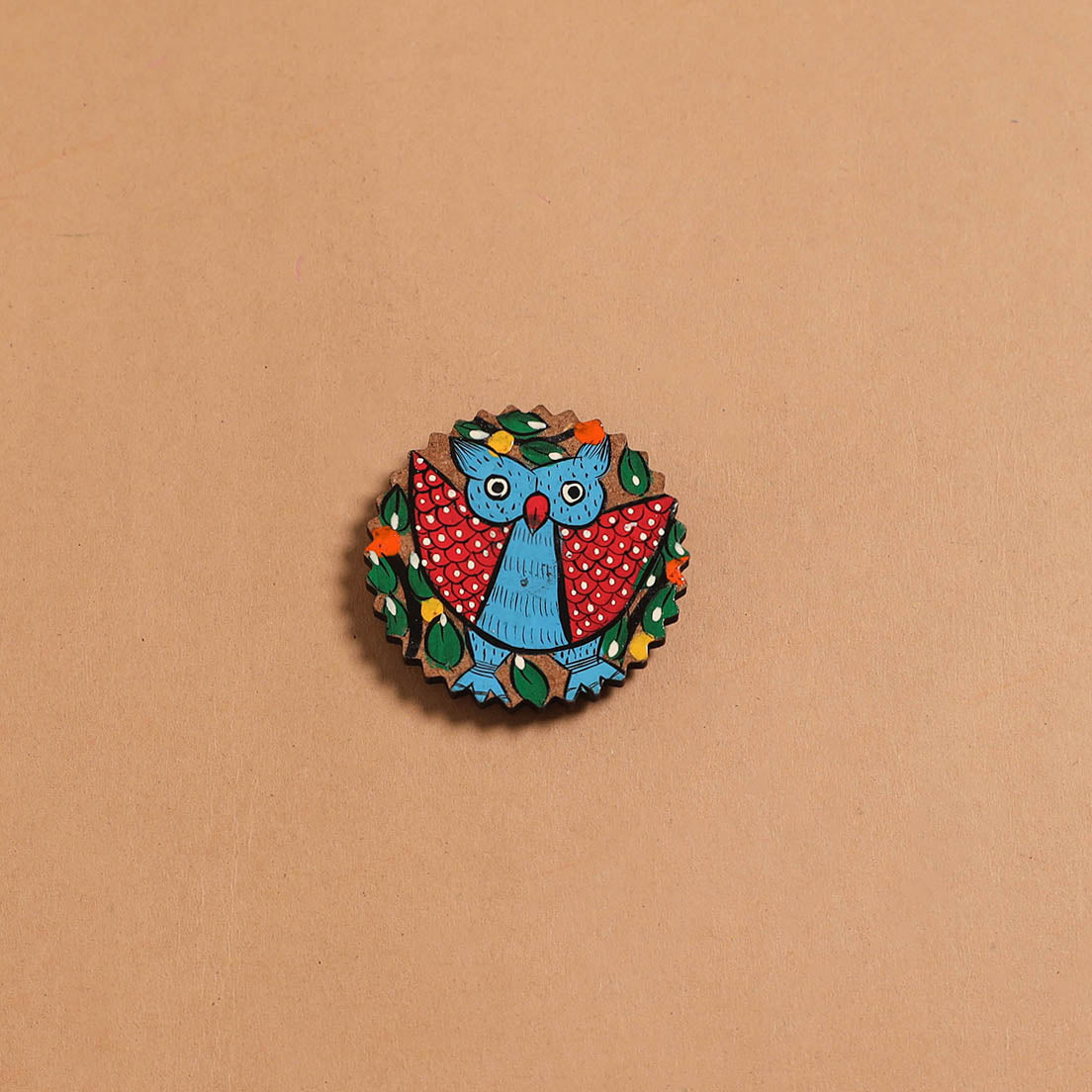 Patua handpainted wooden fridge magnet 101 - handcrafted