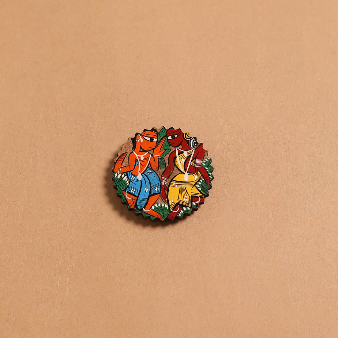 Patua handpainted wooden fridge magnet 106 - handcrafted