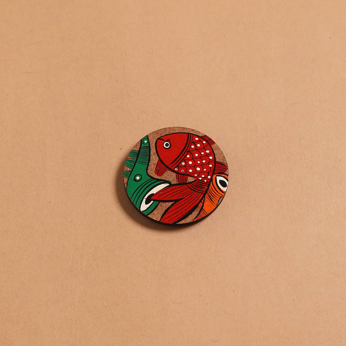 Patua handpainted wooden fridge magnet 110 - handcrafted