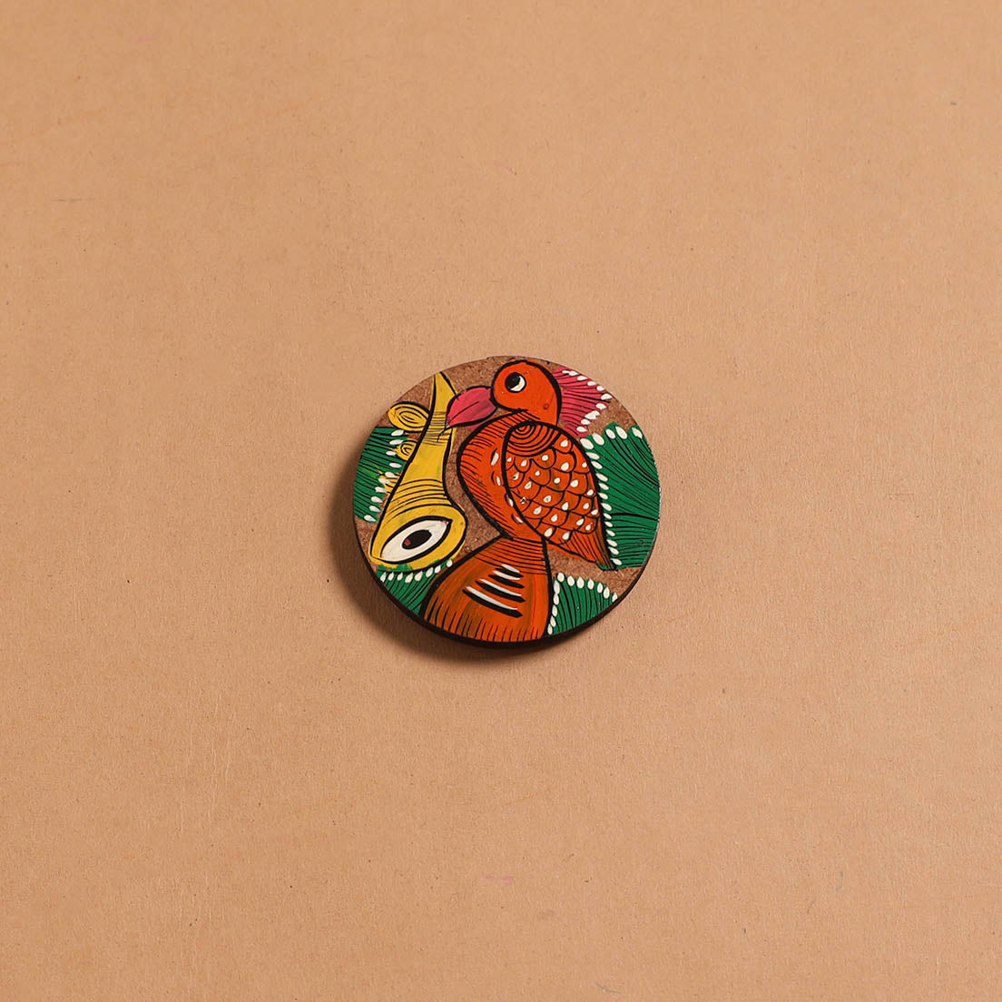 Patua handpainted wooden fridge magnet 112 - handcrafted