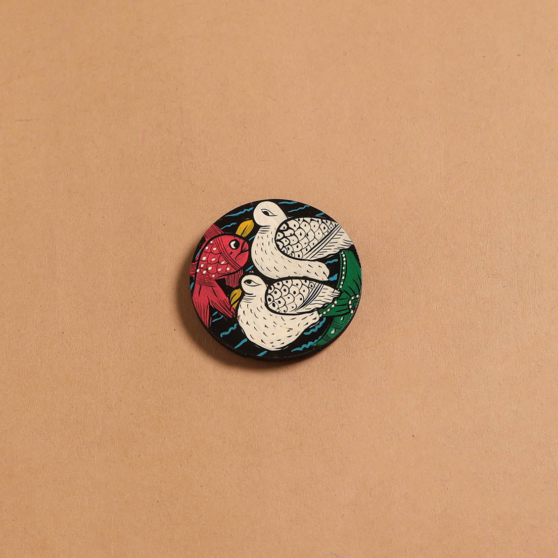 Patua handpainted wooden fridge magnet 114 - handcrafted
