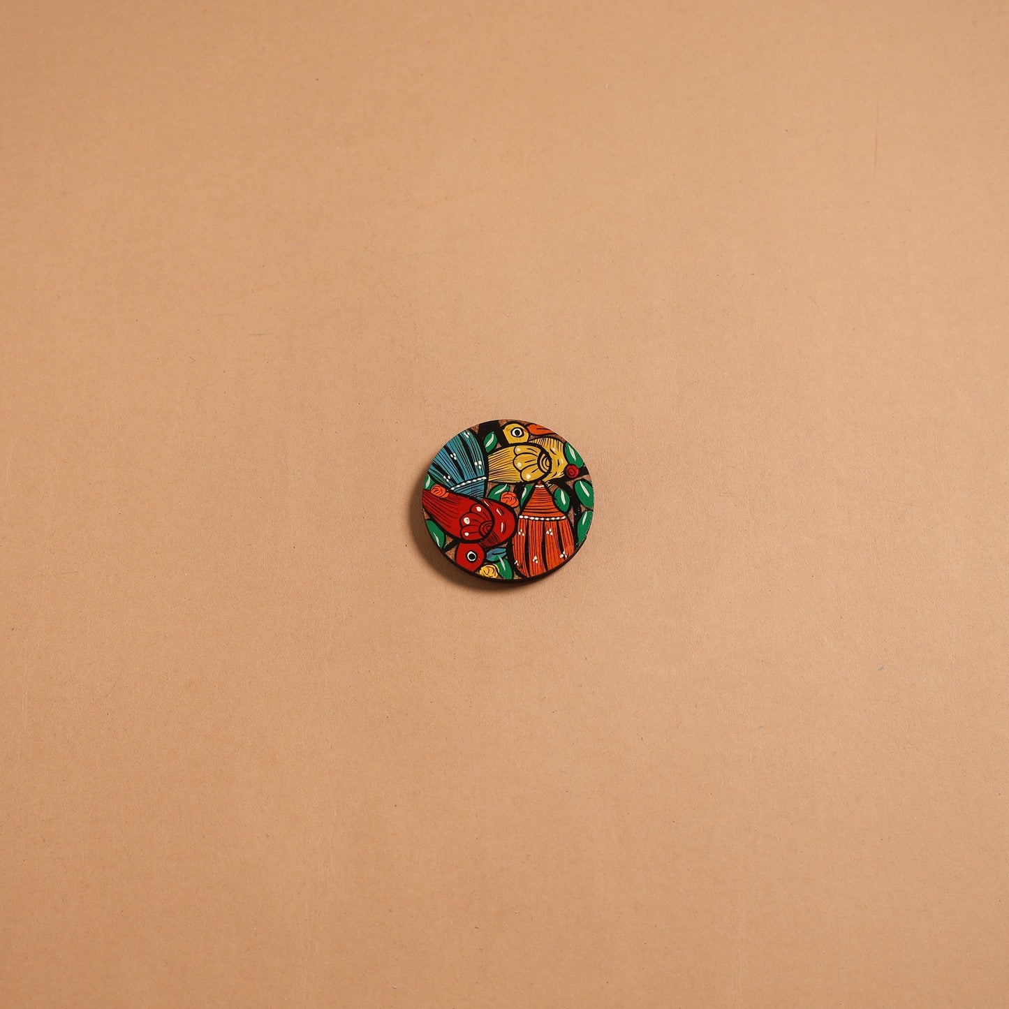Patua handpainted wooden fridge magnet 115 - handcrafted