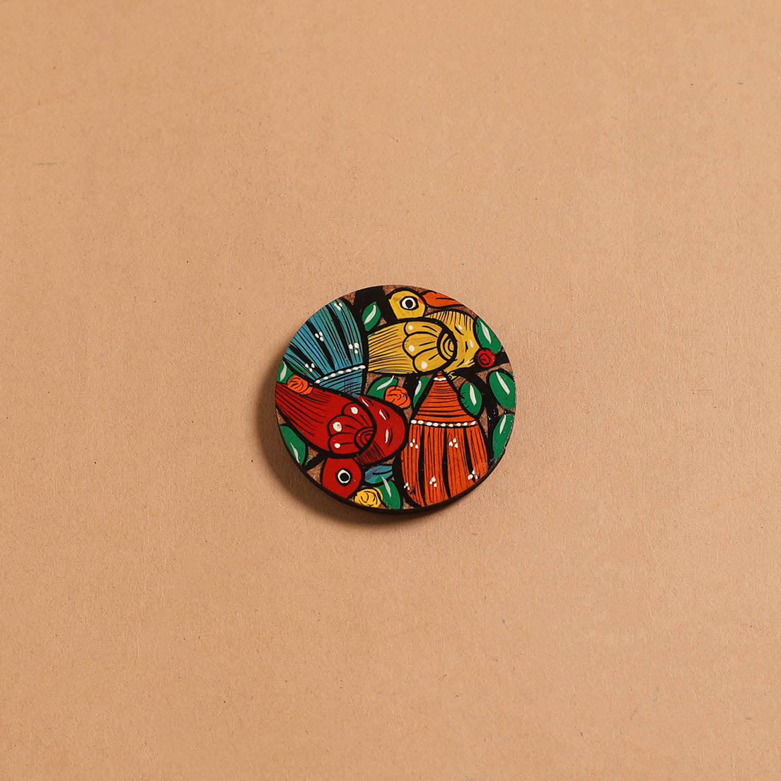 Patua handpainted wooden fridge magnet 115 - handcrafted