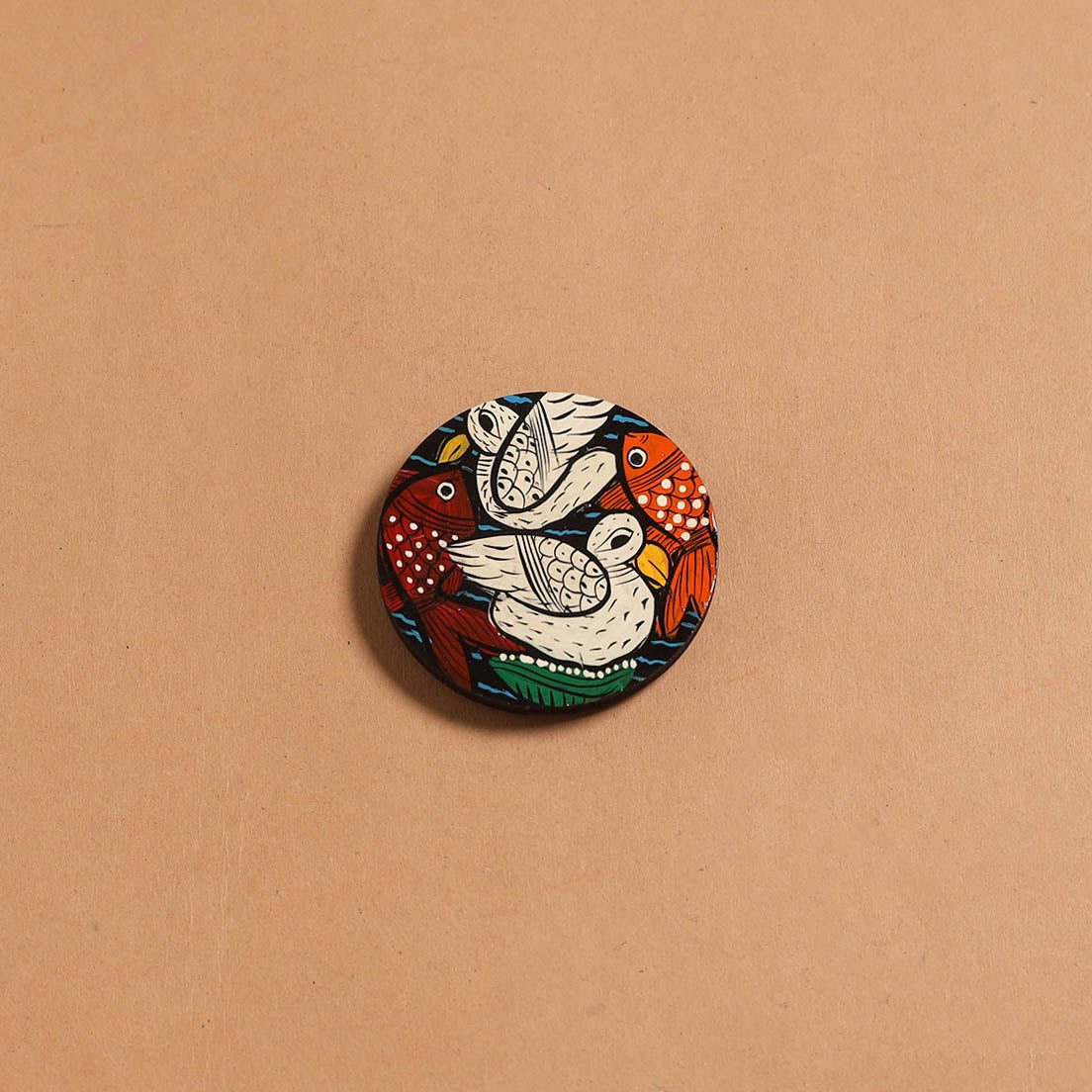 Patua handpainted wooden fridge magnet 117 - handcrafted