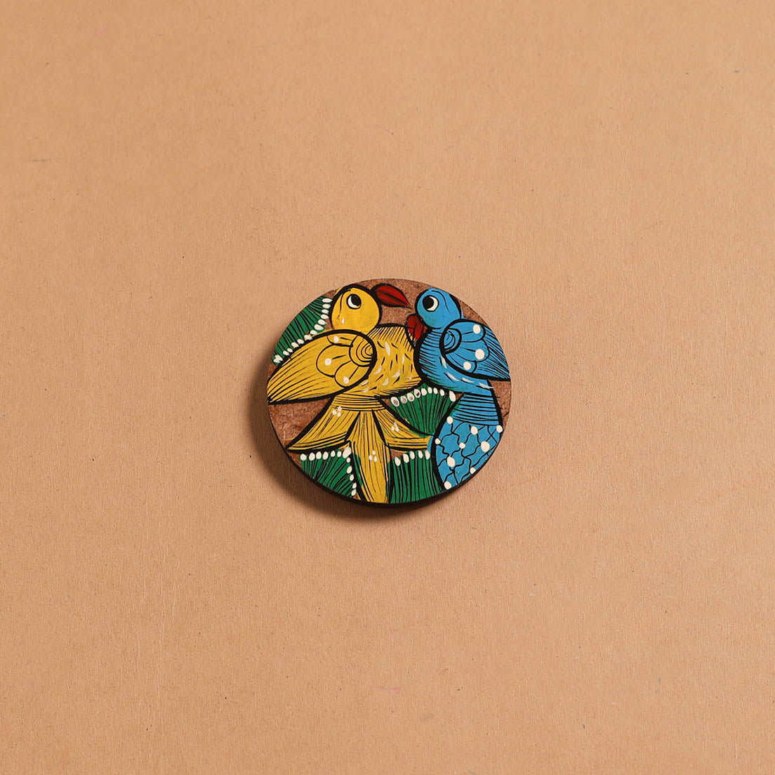 Patua handpainted wooden fridge magnet 118 - handcrafted
