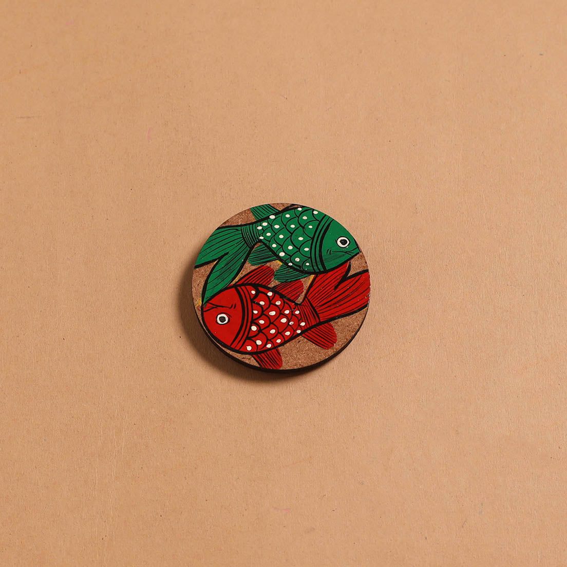 Patua handpainted wooden fridge magnet 121 - handcrafted