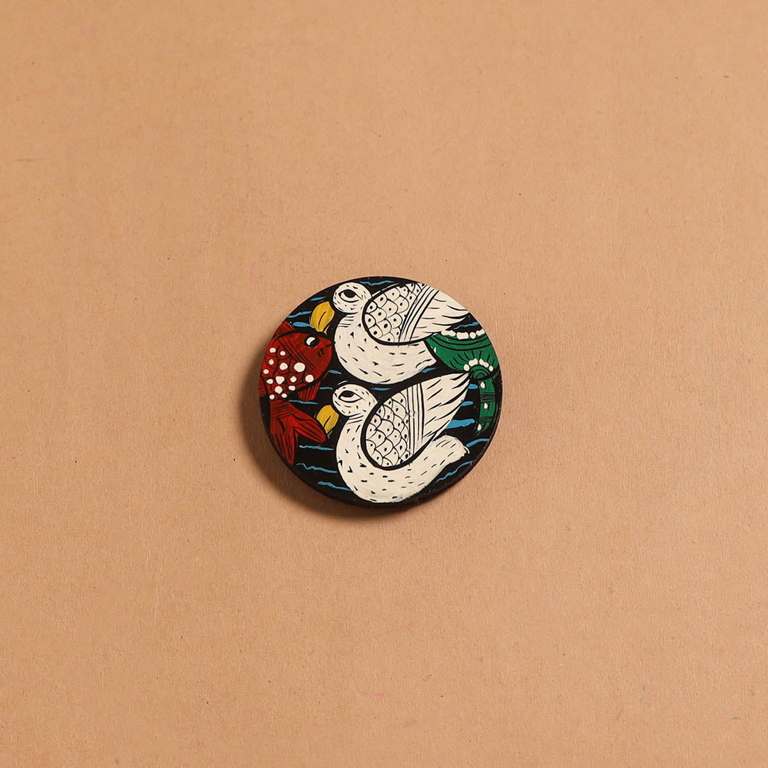 Patua handpainted wooden fridge magnet 122 - handcrafted