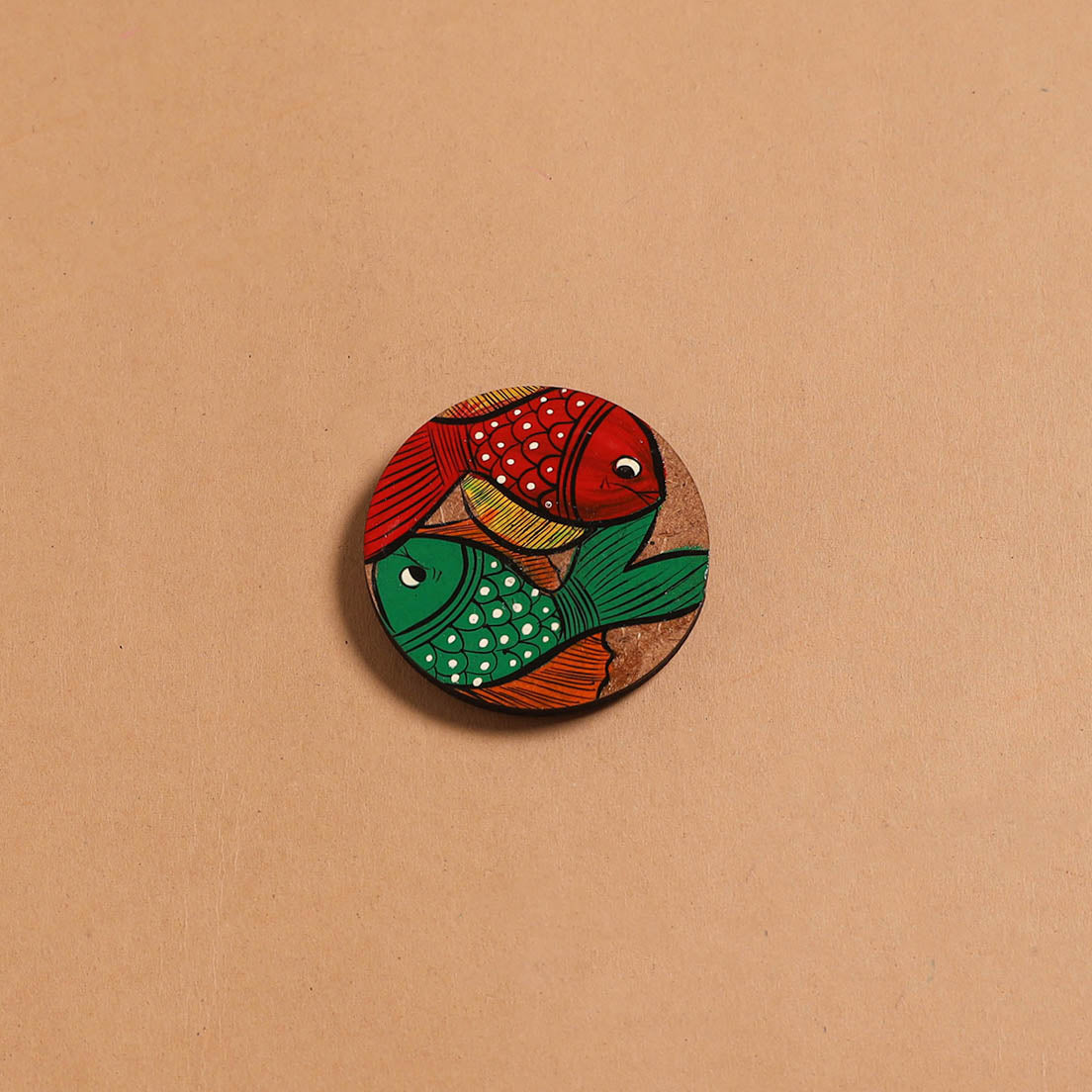 Patua handpainted wooden fridge magnet 123 - handcrafted