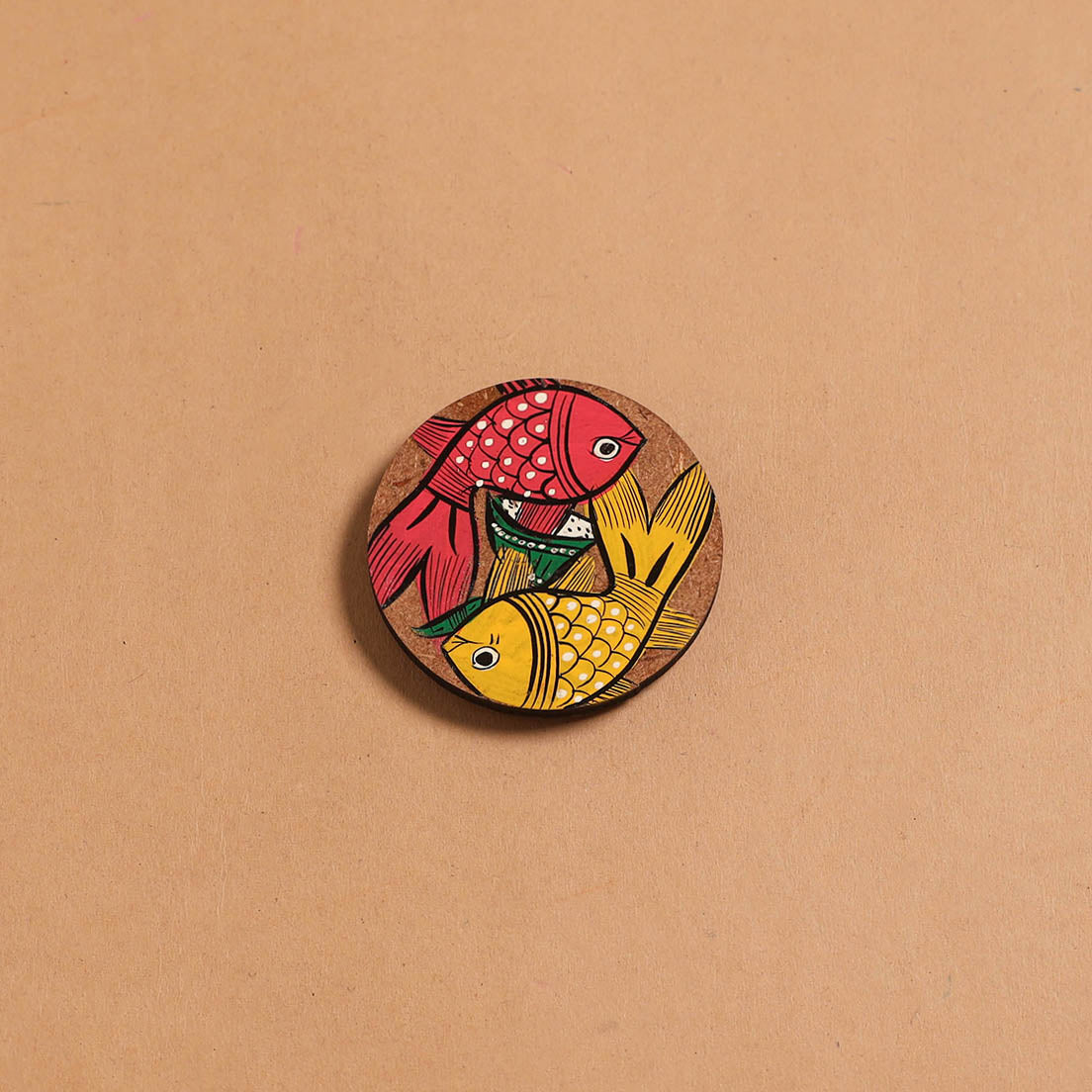 Patua handpainted wooden fridge magnet 129 - handcrafted