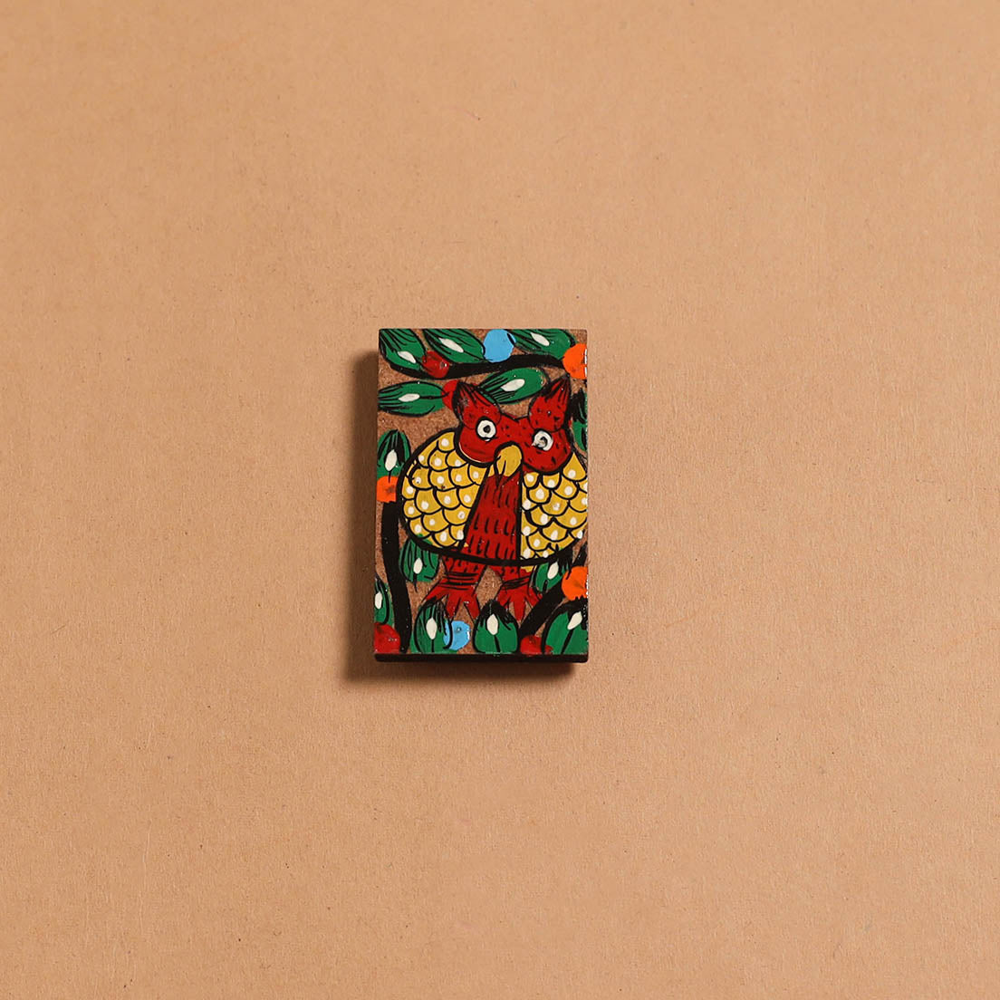 Patua handpainted wooden fridge magnet 130 - handcrafted