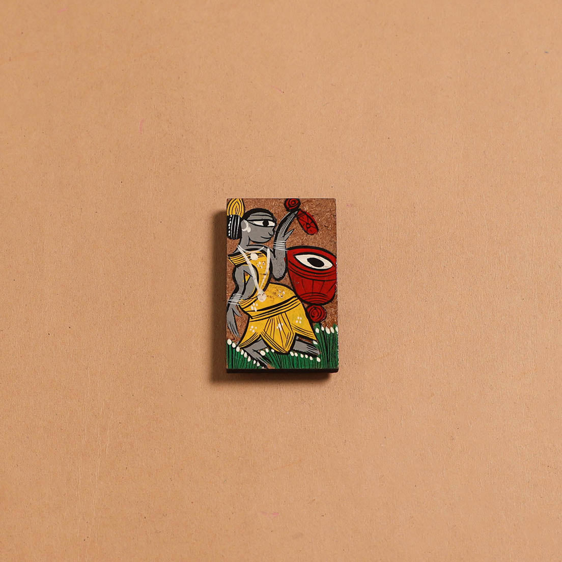 Patua handpainted wooden fridge magnet 132 - handcrafted
