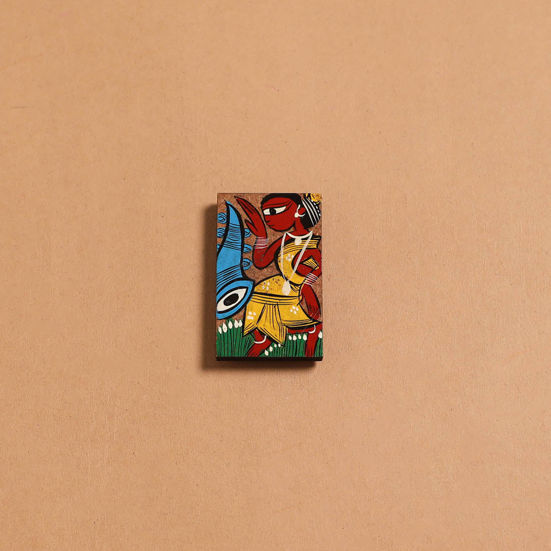 Patua handpainted wooden fridge magnet 133 - handcrafted