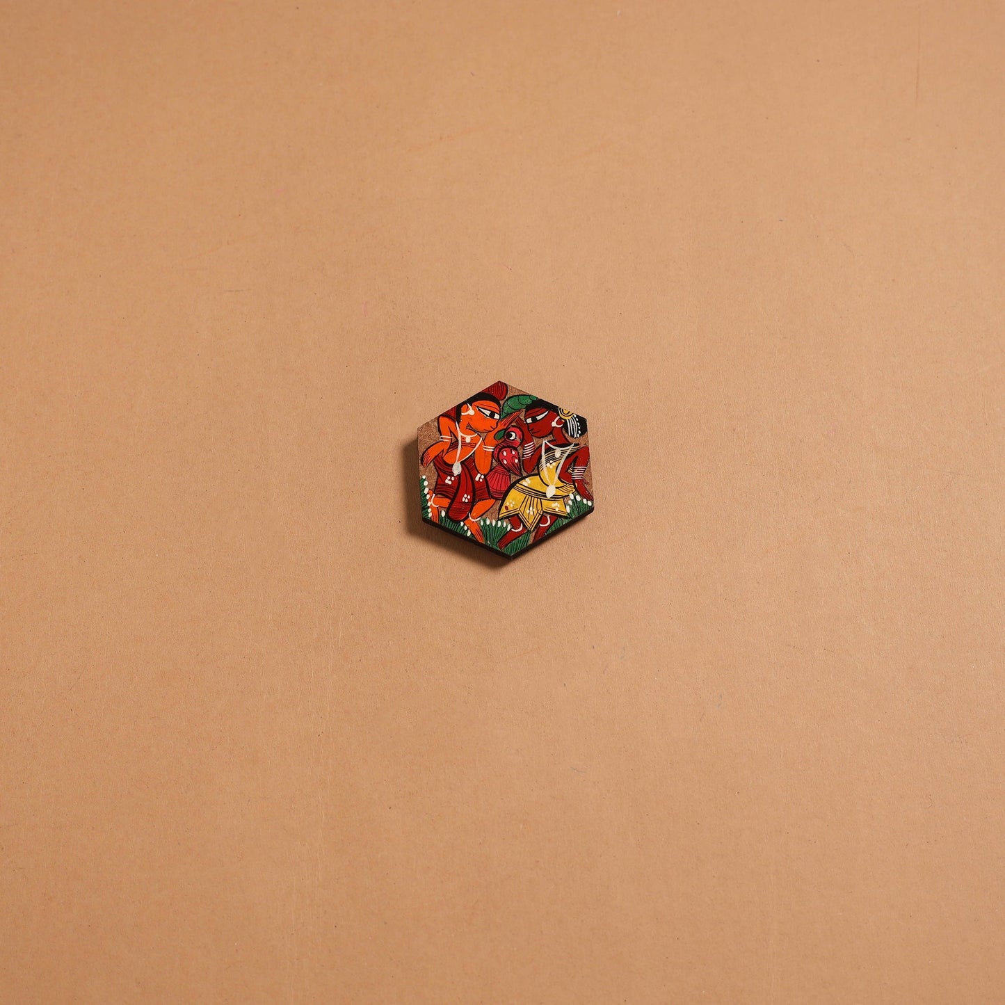 Patua handpainted wooden fridge magnet 143 - handcrafted