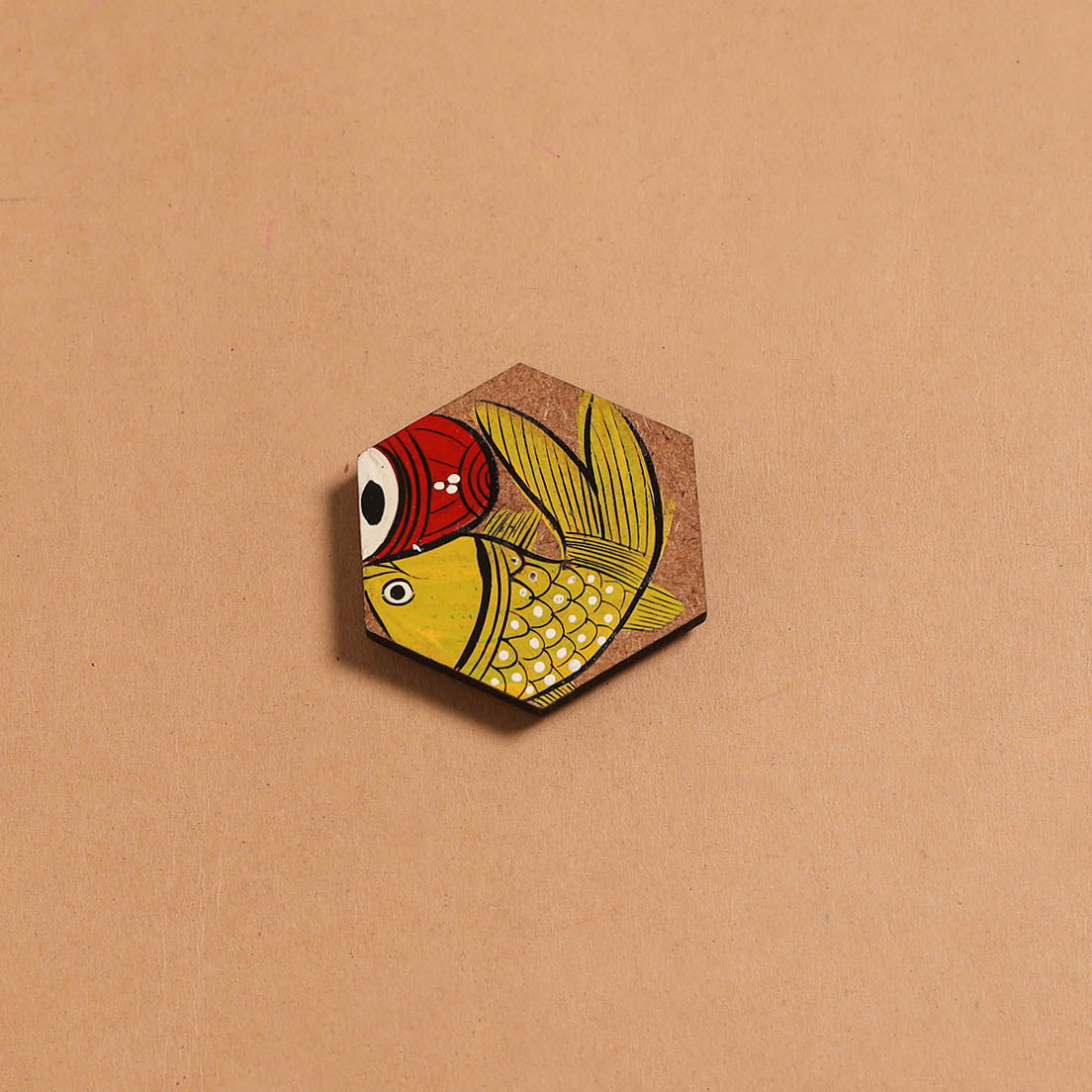 Patua handpainted wooden fridge magnet 146 - handcrafted