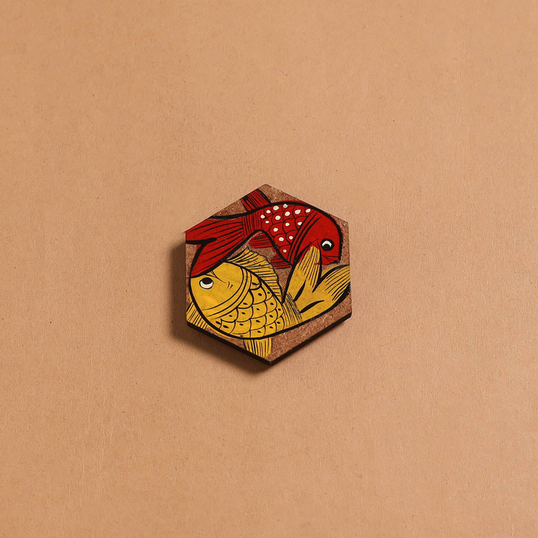 Patua handpainted wooden fridge magnet 148 - handcrafted