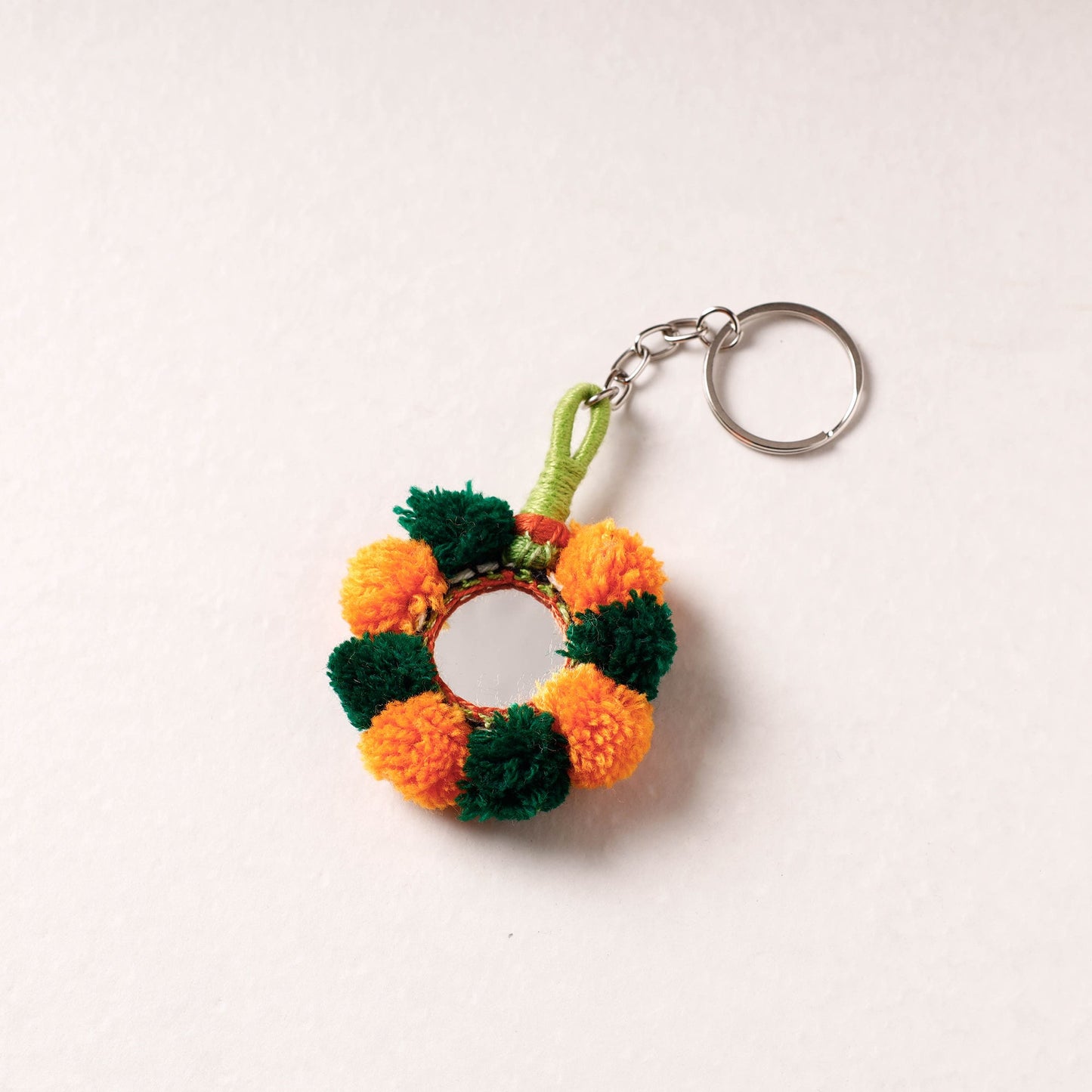 Multicolor Patwa Bead & Seashell Work Handmade Keychain
