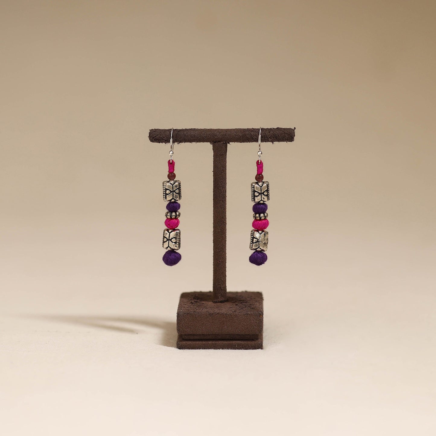 Multicolor - patwa thread beads earrings by kailash 55