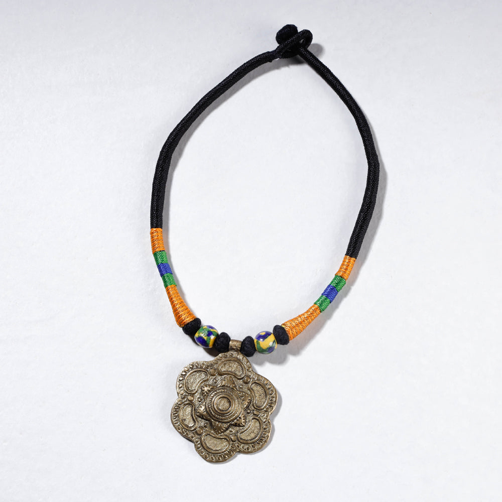 Patwa Thread & Brass Pendant Necklace 07